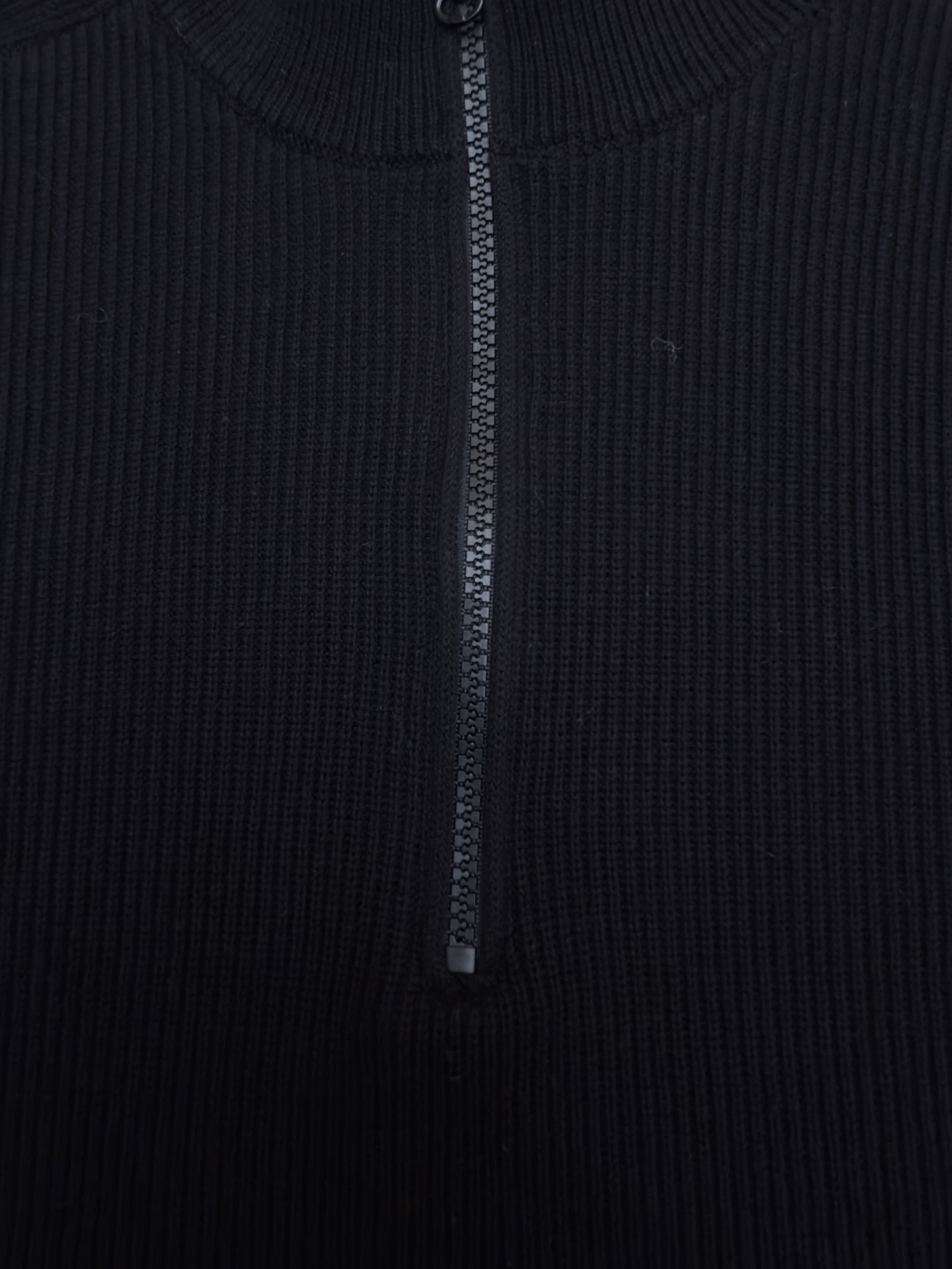 STONE ISLAND 石头岛 徽标半拉链立领针织衫 毛衣 长袖 外套 黑色 B0