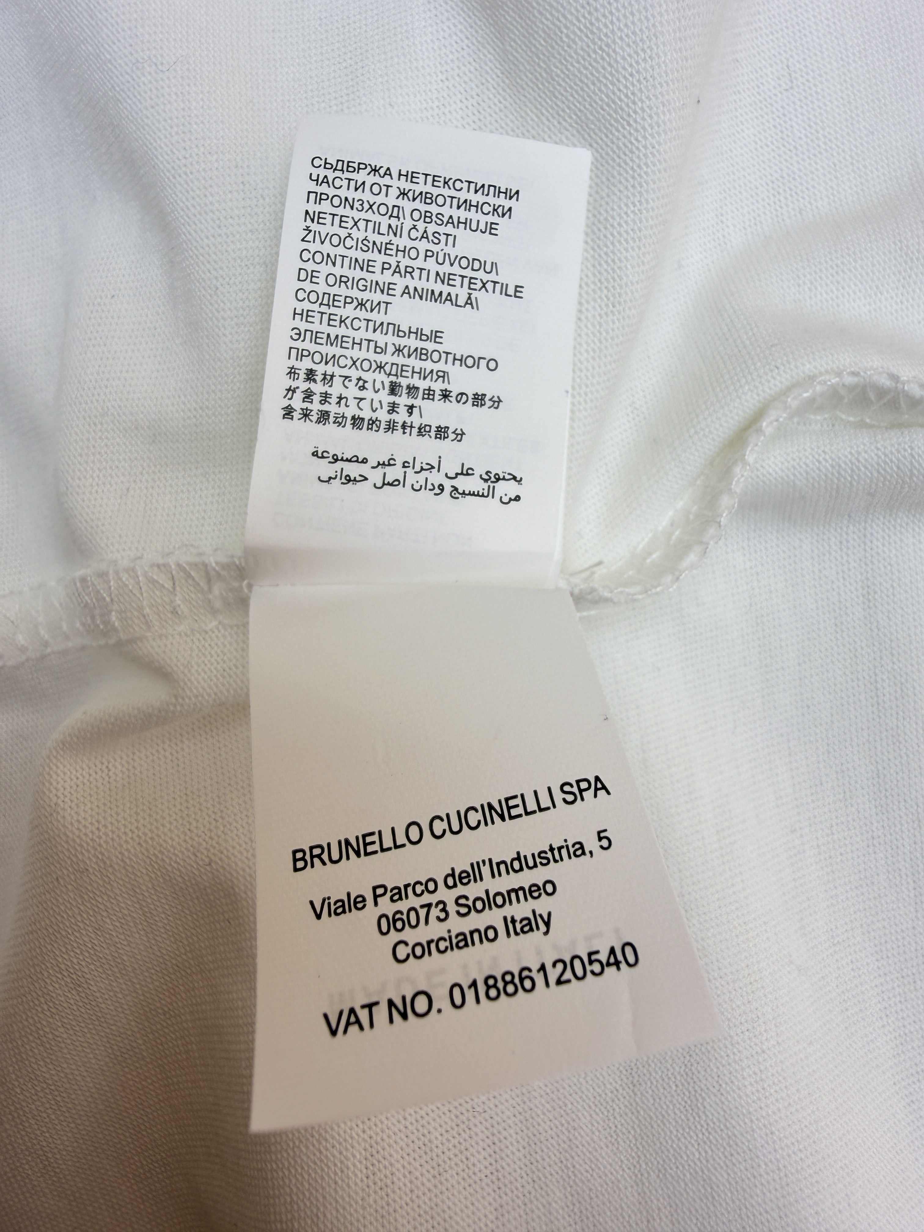 Brunello Cucinelli BC 标识印花圆领短袖 T恤 夏款 黑色 白色 A0