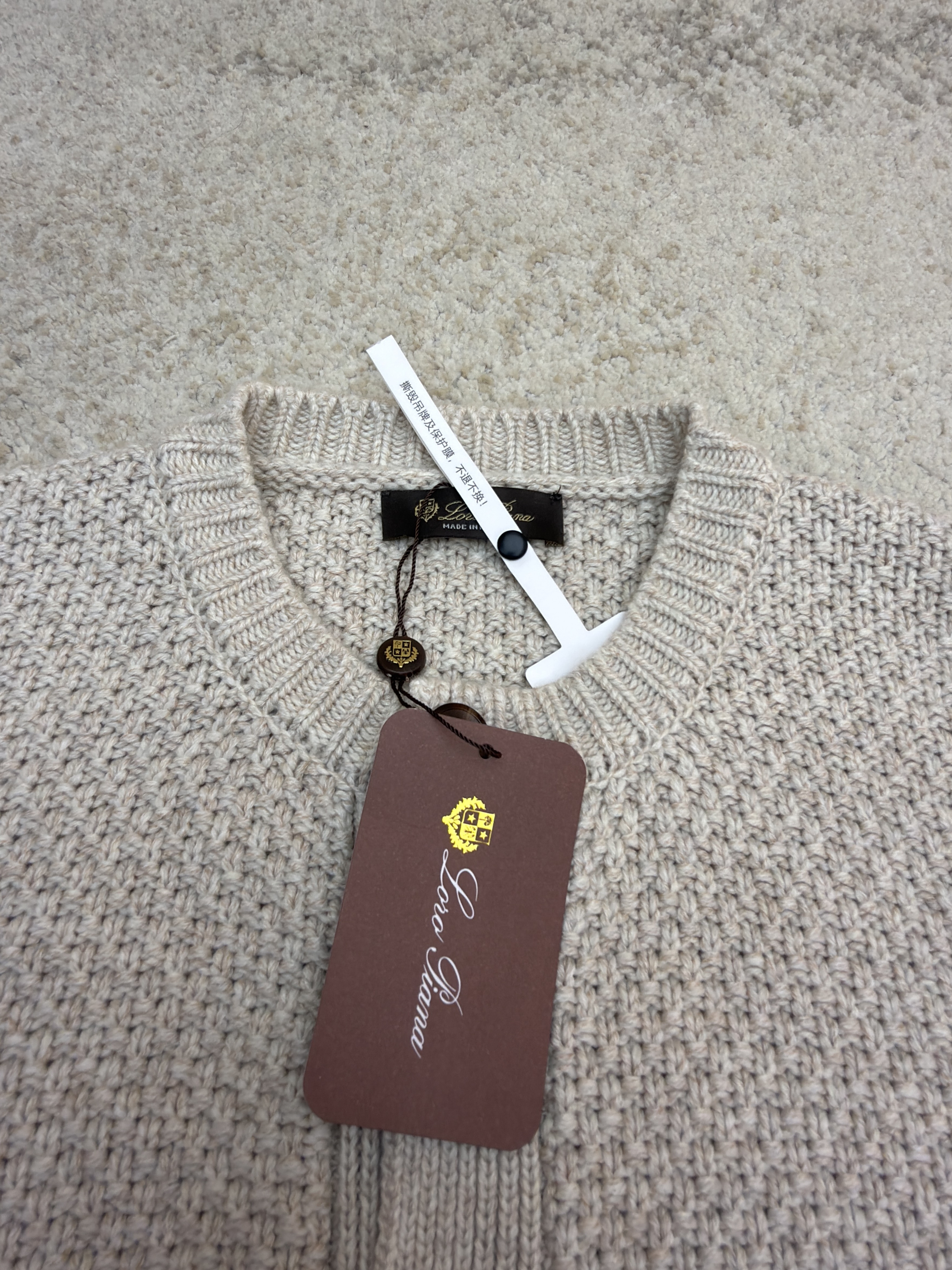 Loro Piana LP 圆领针织开衫 毛衣 针织衫 外套 长袖 秋冬 杏色 B0