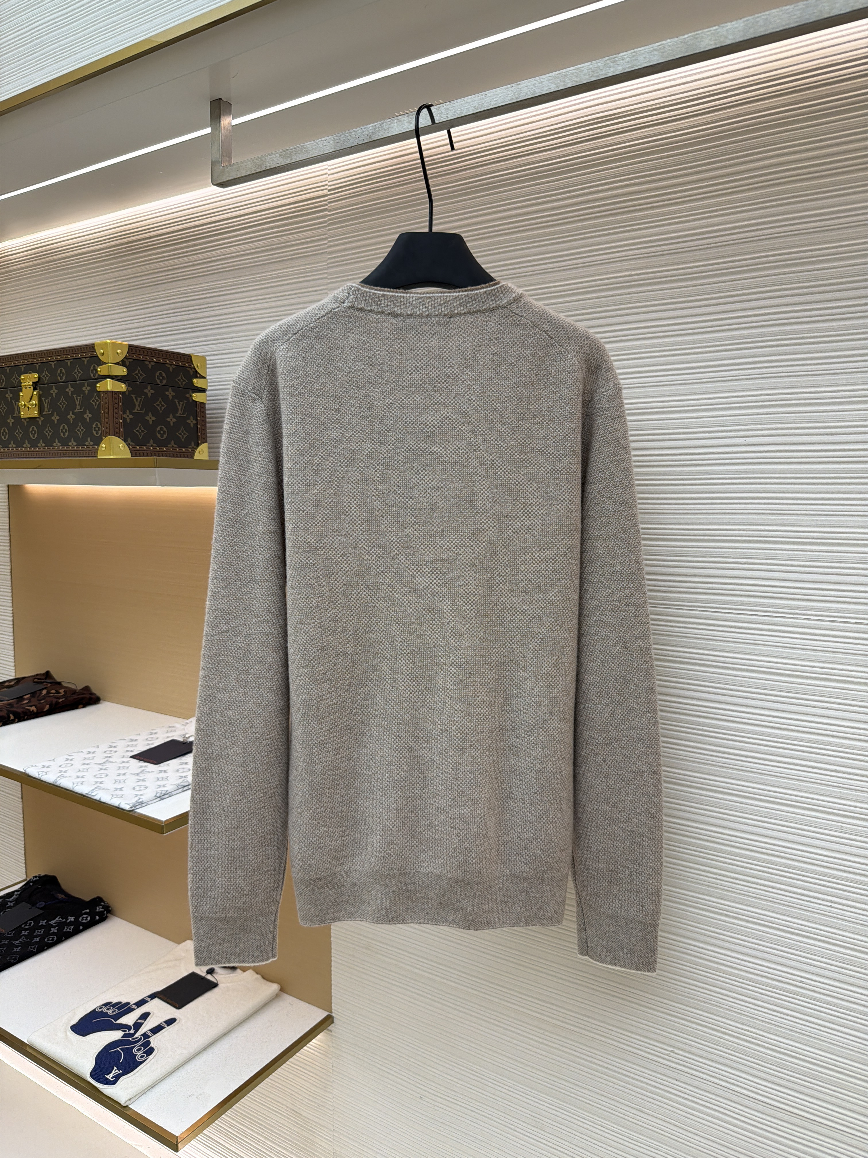 Loro Piana LP 藤格双层领套头针织毛衣 针织衫 外套 长袖 秋冬 木色 深木色 B5