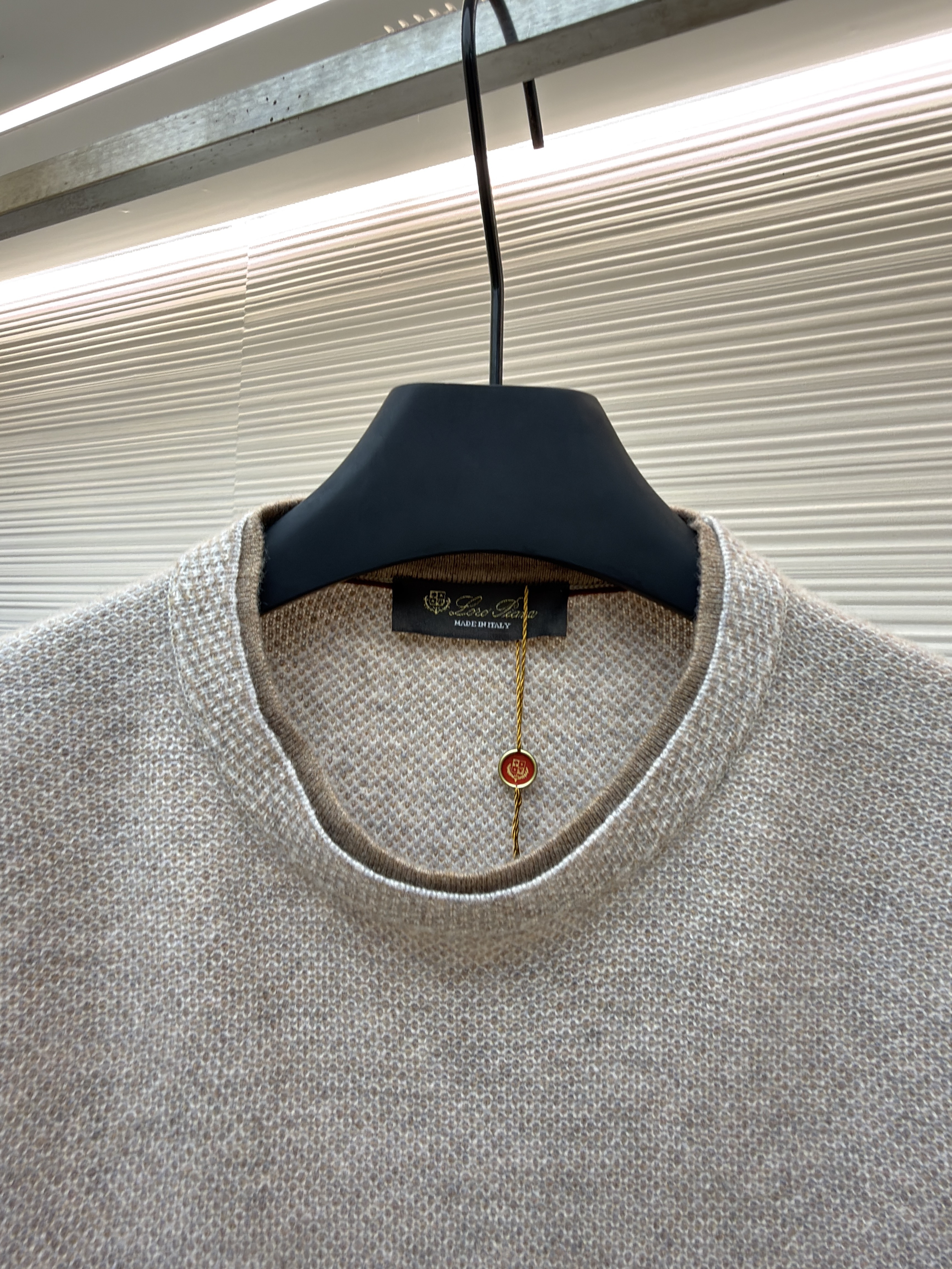 Loro Piana LP 藤格双层领套头针织毛衣 针织衫 外套 长袖 秋冬 木色 深木色 B5