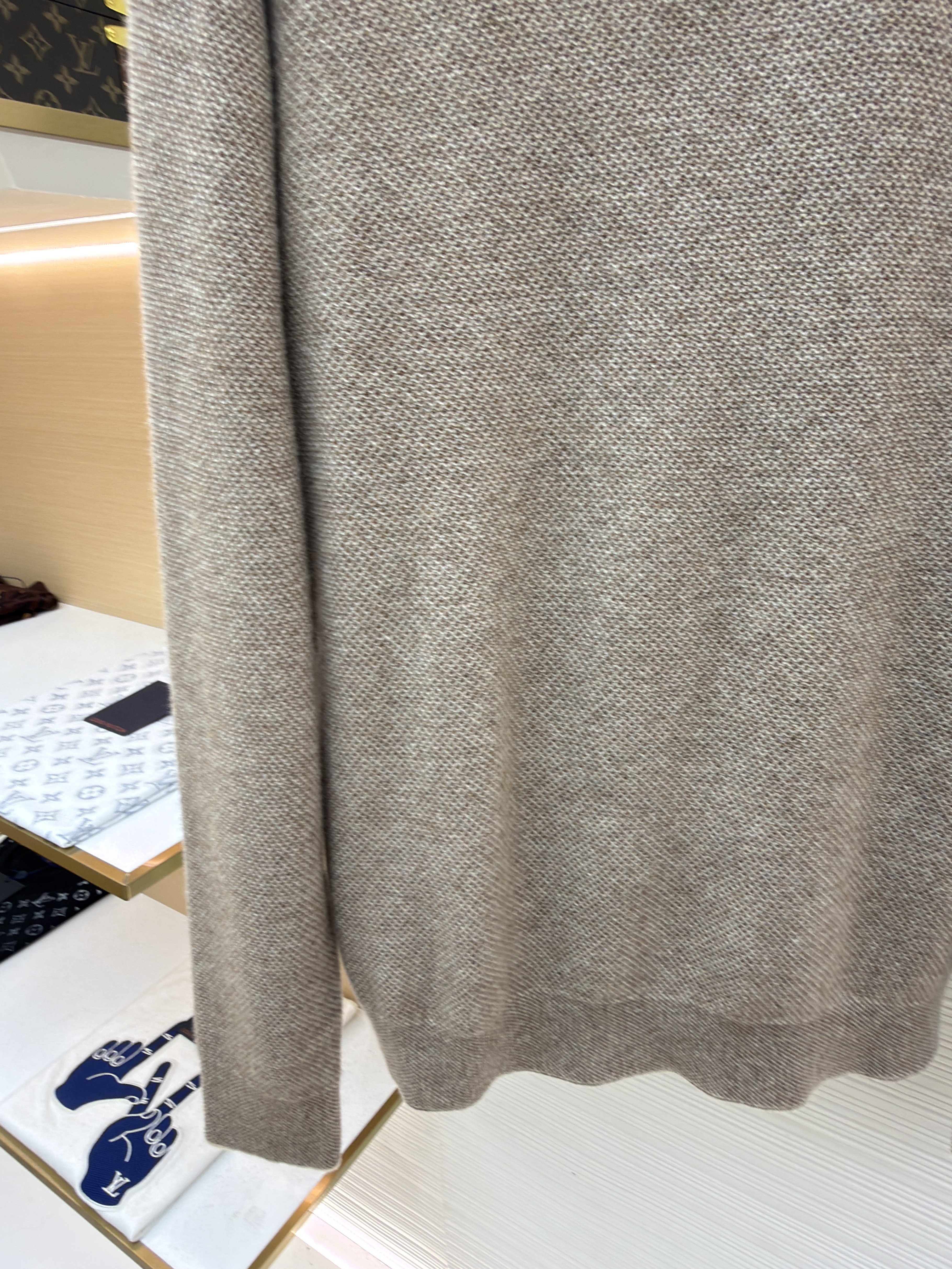 Loro Piana LP 藤格双层领套头针织毛衣 针织衫 外套 长袖 秋冬 木色 深木色 B5