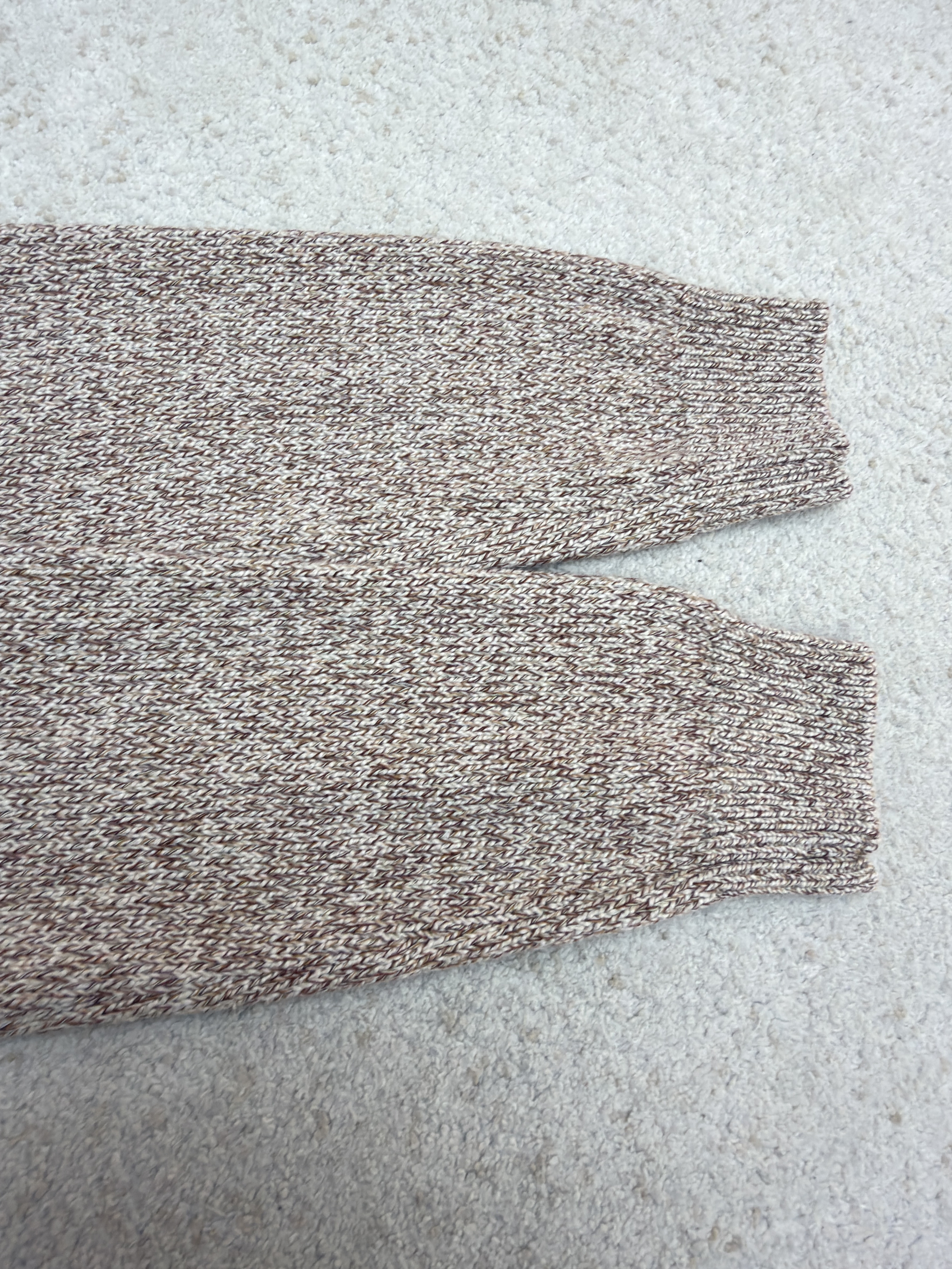 Loro Piana LP 杂色羊毛圆领针织毛衣 针织衫 外套 长袖 秋冬 卡其色 B5