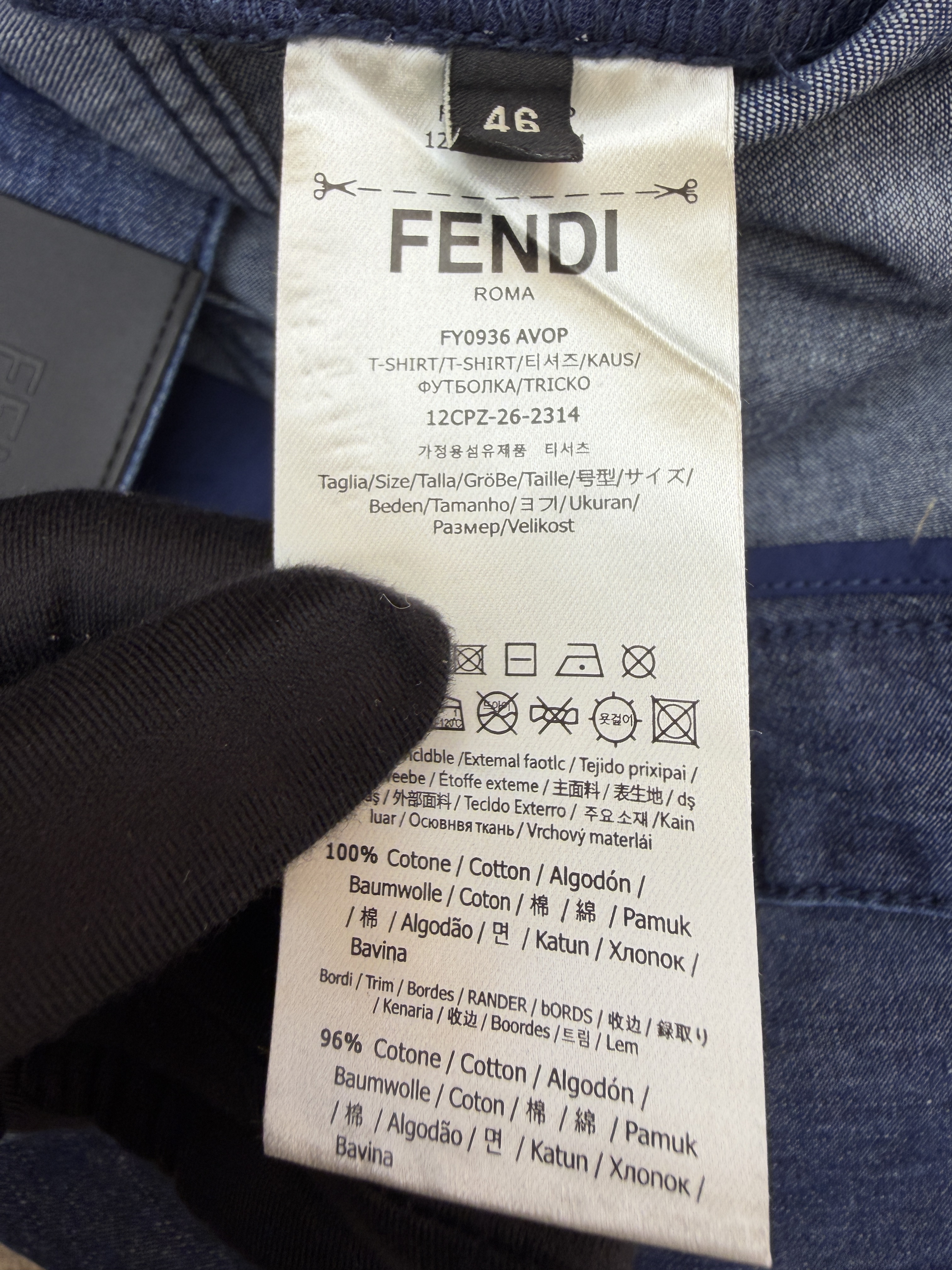 FENDI 芬迪 绣花标识牛仔裤 长裤 裤子 休闲裤 浅蓝色 B0
