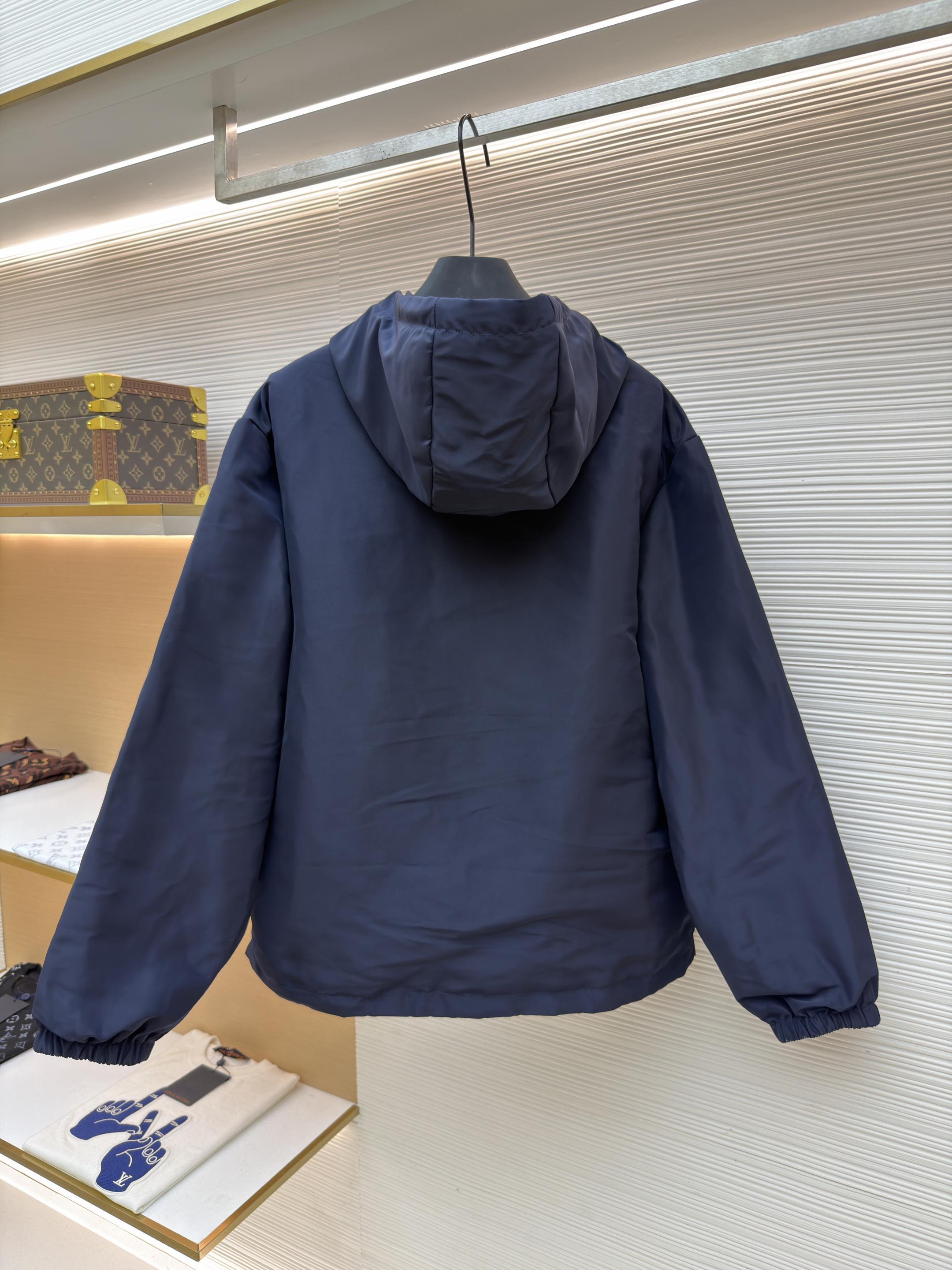 FENDI 芬迪 双面两穿双头拉链连帽外套 棉服 夹克 长袖 秋冬 藏蓝色 C5