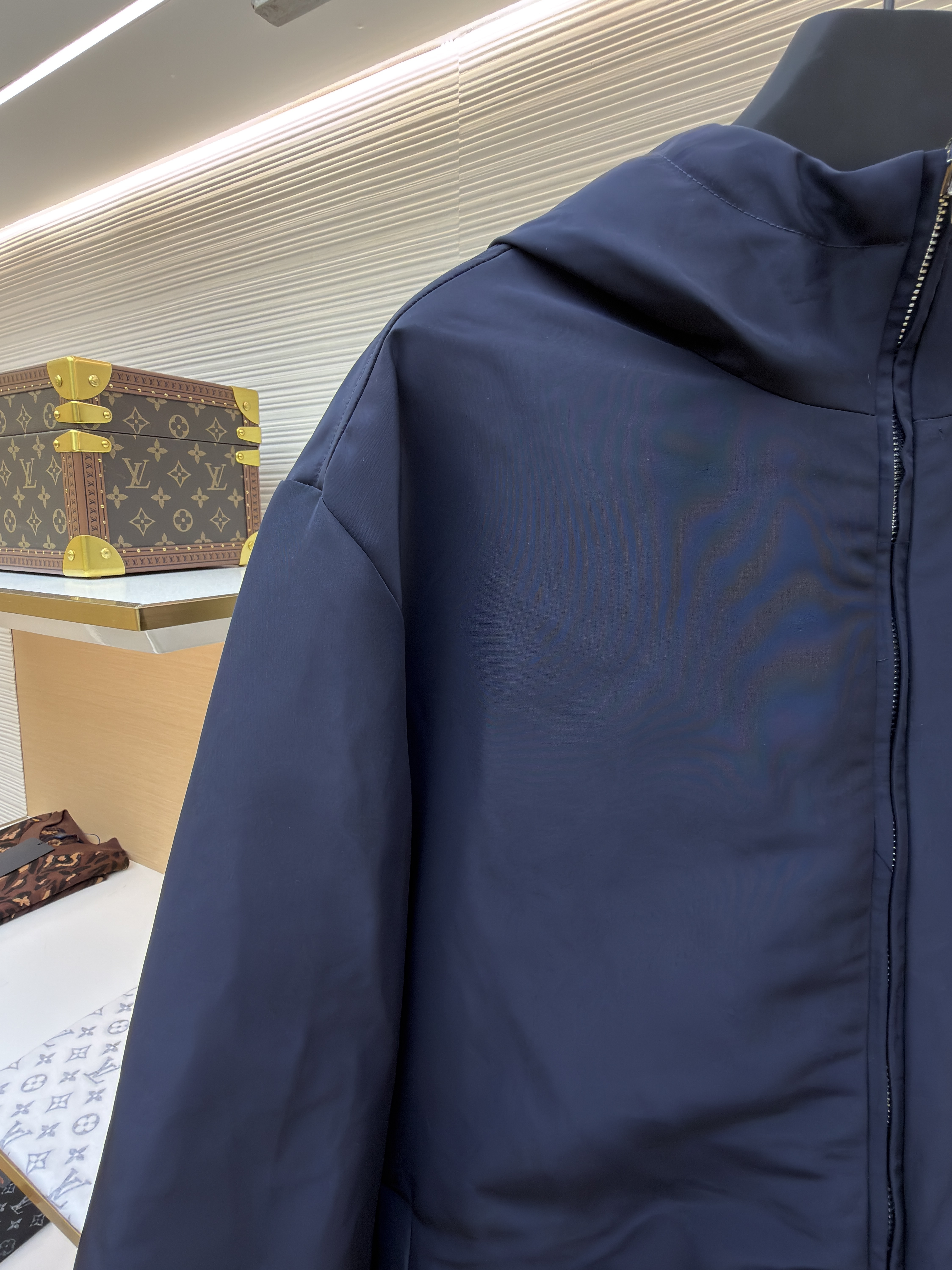 FENDI 芬迪 双面两穿双头拉链连帽外套 棉服 夹克 长袖 秋冬 藏蓝色 C5