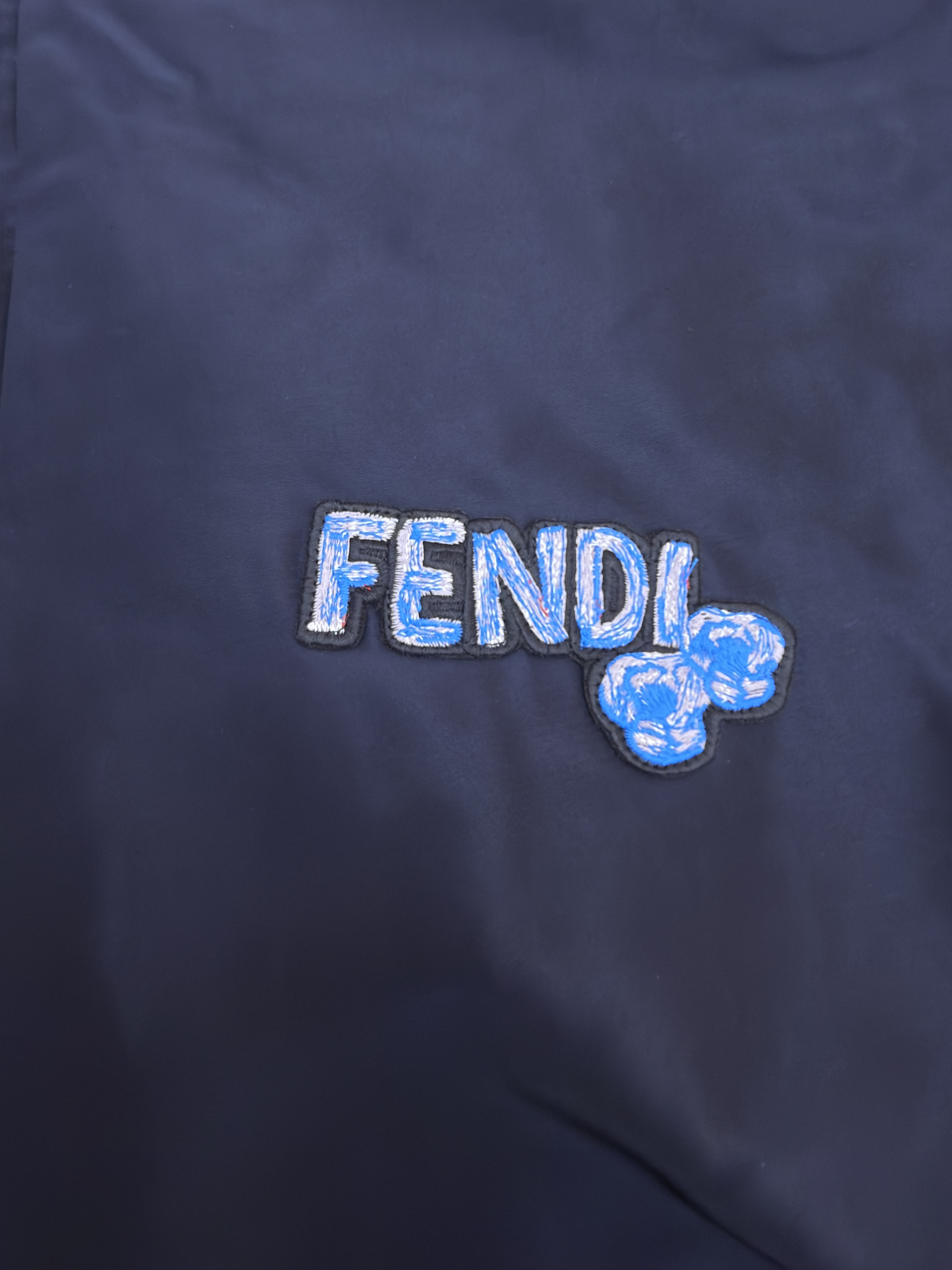 FENDI 芬迪 双面两穿双头拉链连帽外套 棉服 夹克 长袖 秋冬 藏蓝色 C5