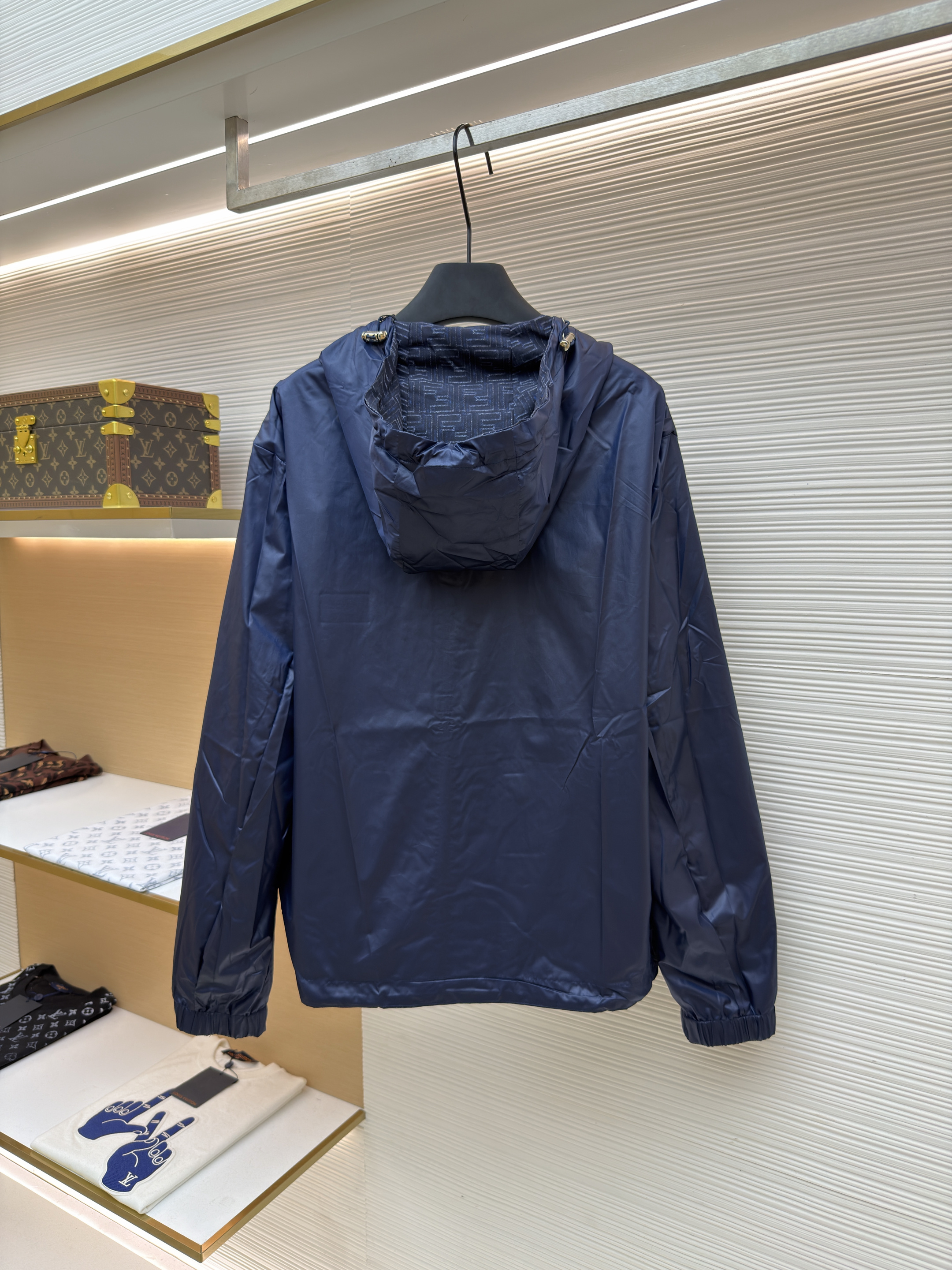 FENDI 芬迪 FF双面两穿拉链连帽外套 夹克 长袖 秋冬 藏蓝色 B5