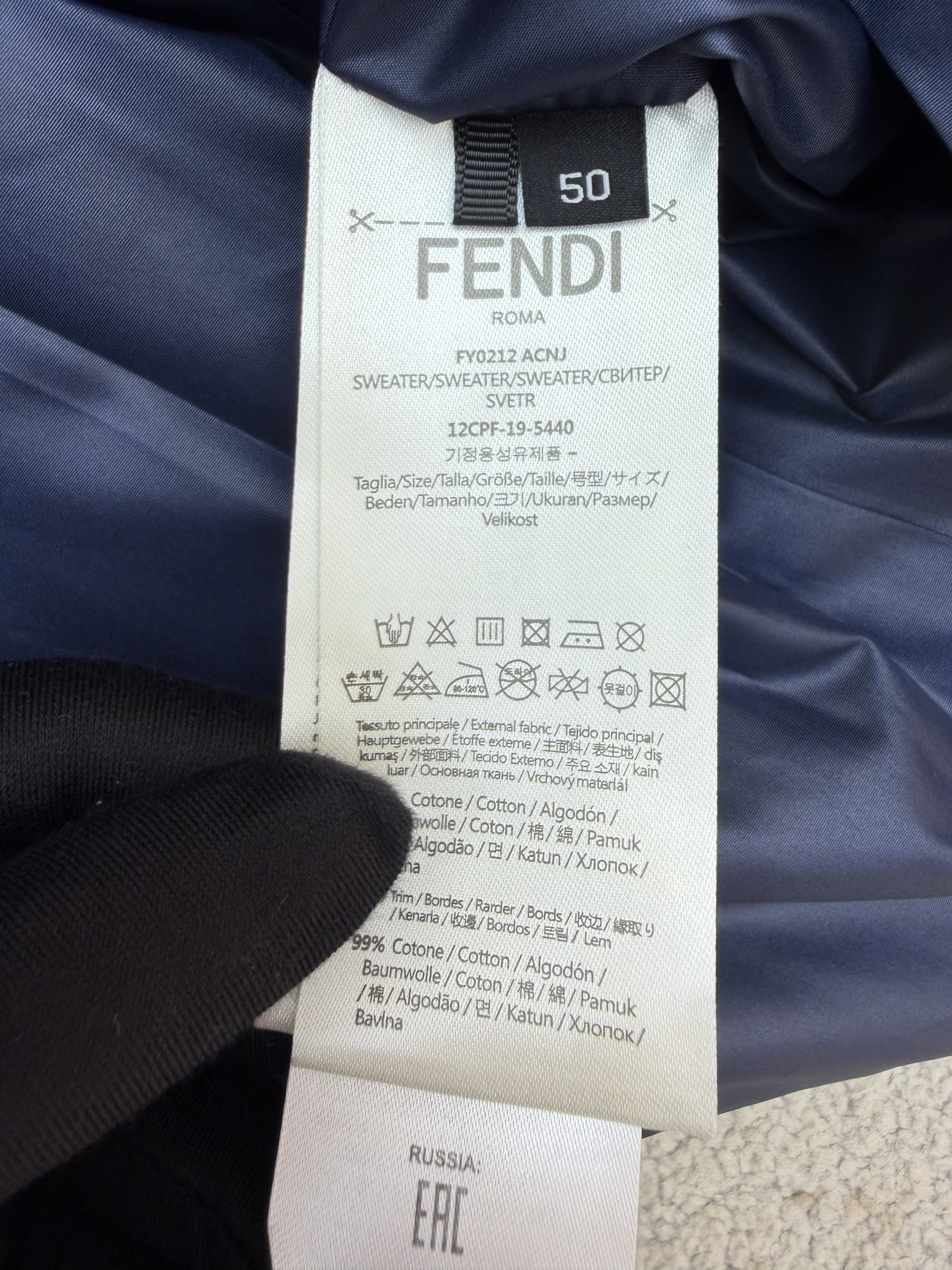 FENDI 芬迪 FF双面两穿拉链连帽外套 夹克 长袖 秋冬 藏蓝色 B5