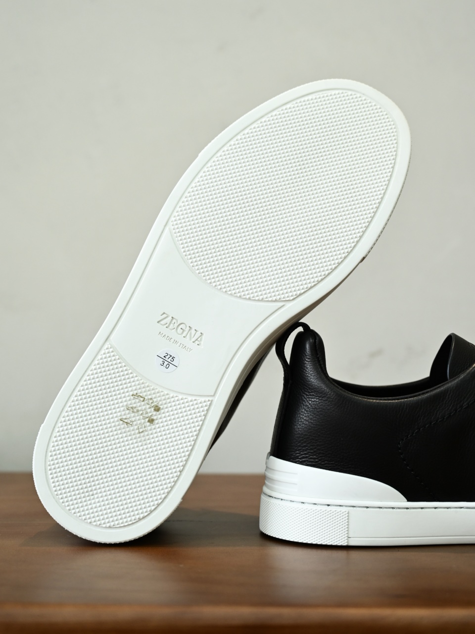 ZE2617 杰尼亚  Zegna Triple -(Smooth Leather) Laceless Sneakers -C0