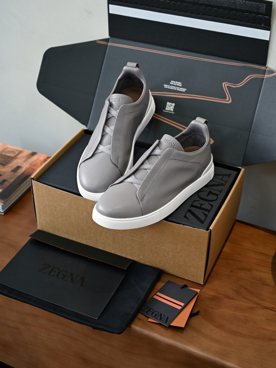 ZE2617 杰尼亚 Zegna Triple -(Smooth Leather) Laceless Sneakers -C0-03-LHOTA-S5207Z-PRO