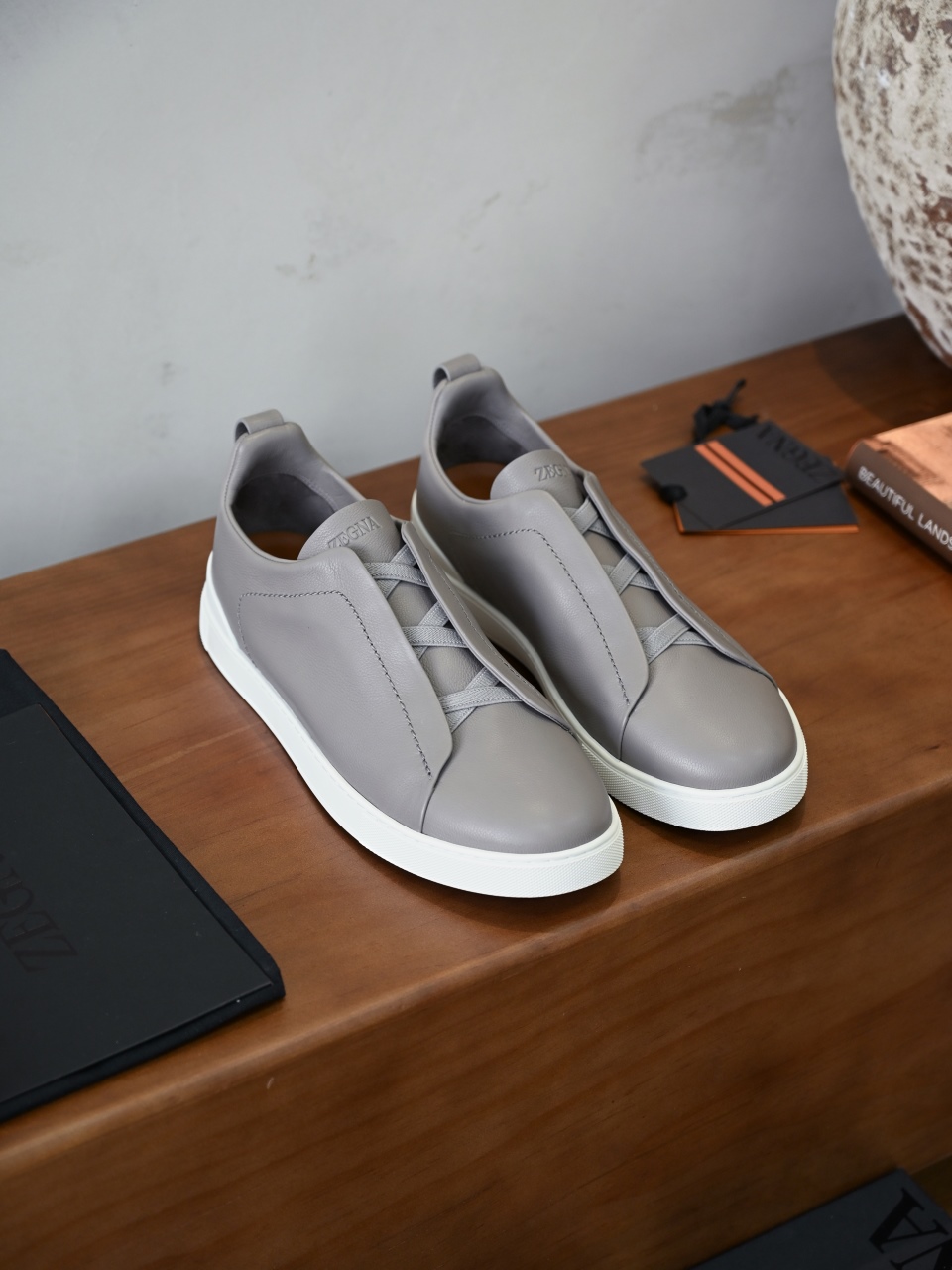 ZE2617 杰尼亚 Zegna Triple -(Smooth Leather) Laceless Sneakers -C0-03-LHOTA-S5207Z-PRO