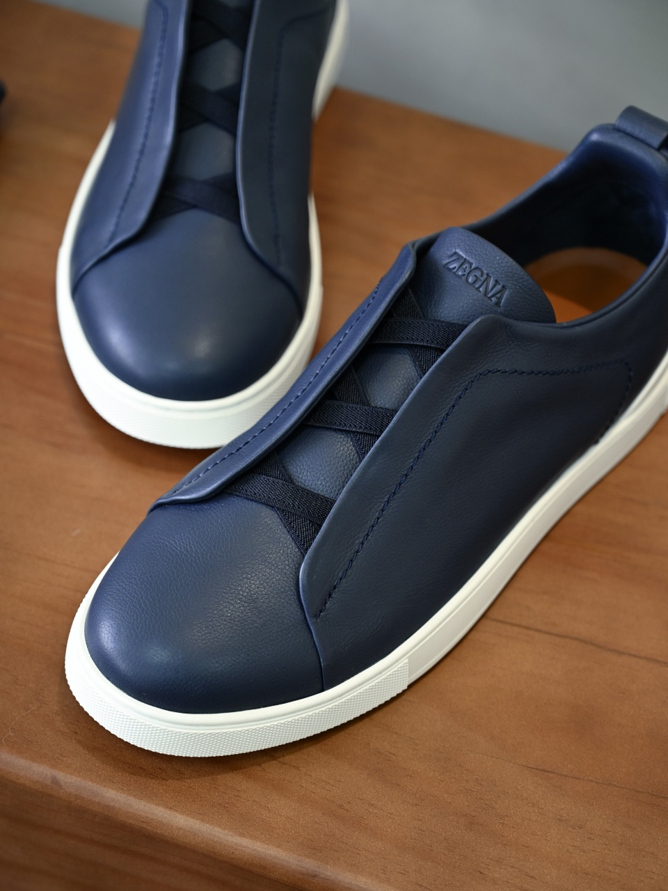 ZE2617 杰尼亚  Zegna Triple -(Smooth Leather) Laceless Sneakers -C0-06-LHOTA-S5207