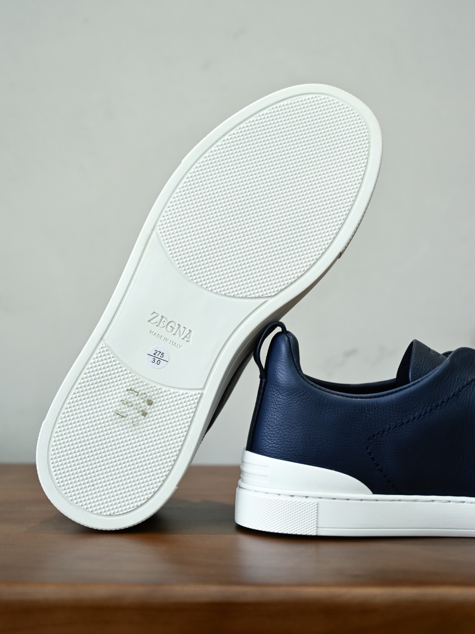 ZE2617 杰尼亚  Zegna Triple -(Smooth Leather) Laceless Sneakers -C0-06-LHOTA-S5207