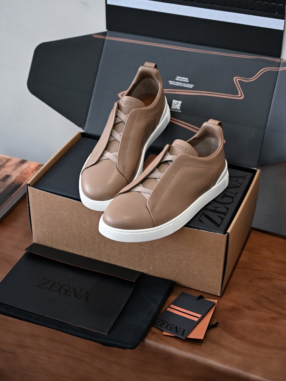 ZE2617 杰尼亚 Zegna Triple -(Smooth Leather) Laceless Sneakers -C0-06-LHOTA-S5207