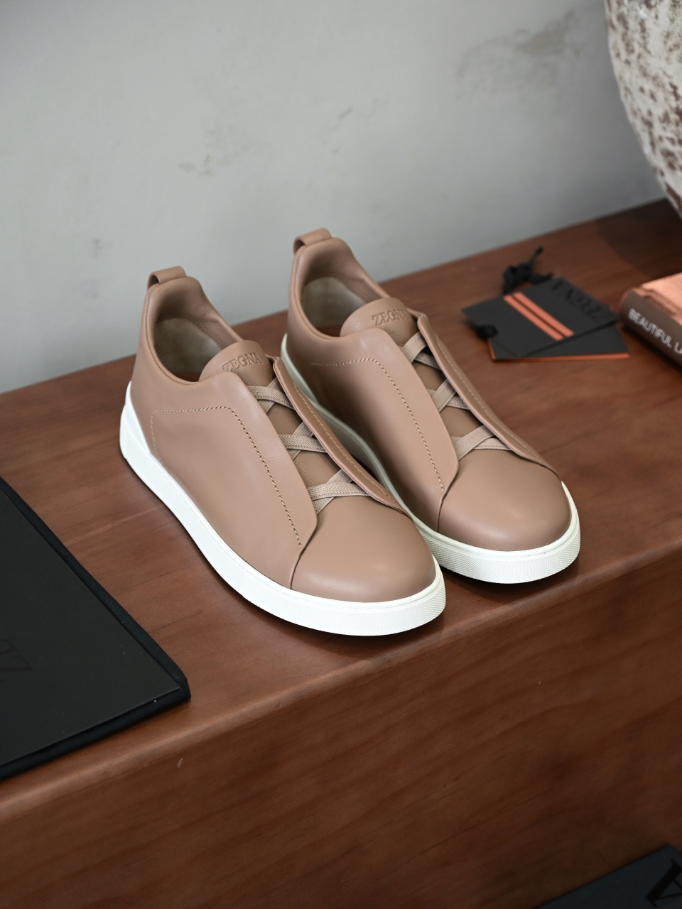 ZE2617 杰尼亚 Zegna Triple -(Smooth Leather) Laceless Sneakers -C0-06-LHOTA-S5207