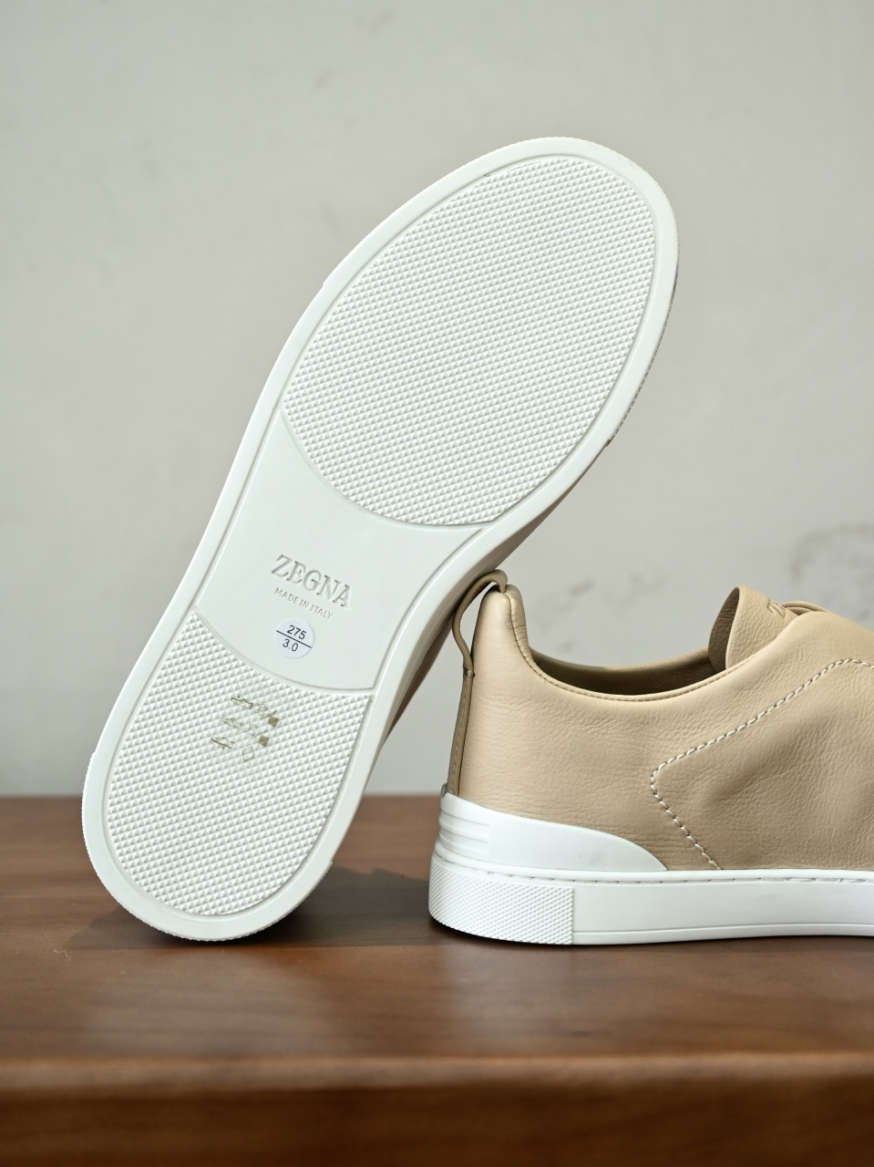 ZE2617 杰尼亚  Zegna Triple -(Smooth Leather) Laceless Sneakers -C0-10-LHOTA-S5207