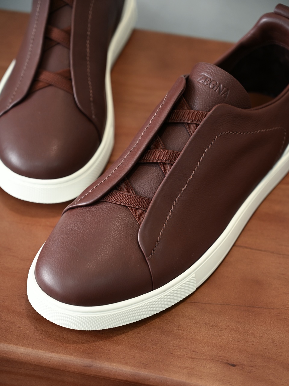 ZE2617 杰尼亚  Zegna Triple -(Smooth Leather) Laceless Sneakers -C0-12-LHOTA-S5207