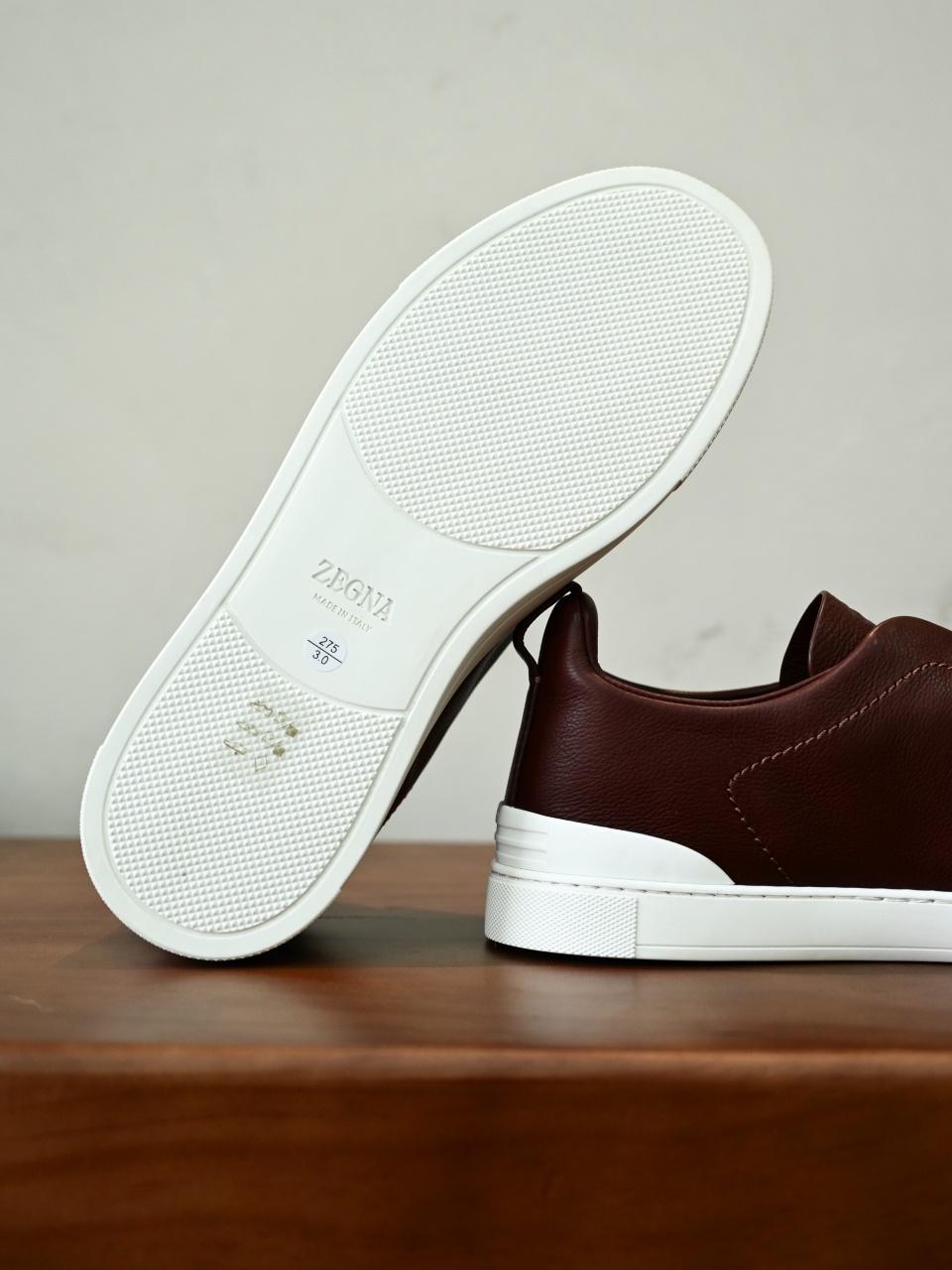 ZE2617 杰尼亚  Zegna Triple -(Smooth Leather) Laceless Sneakers -C0-12-LHOTA-S5207