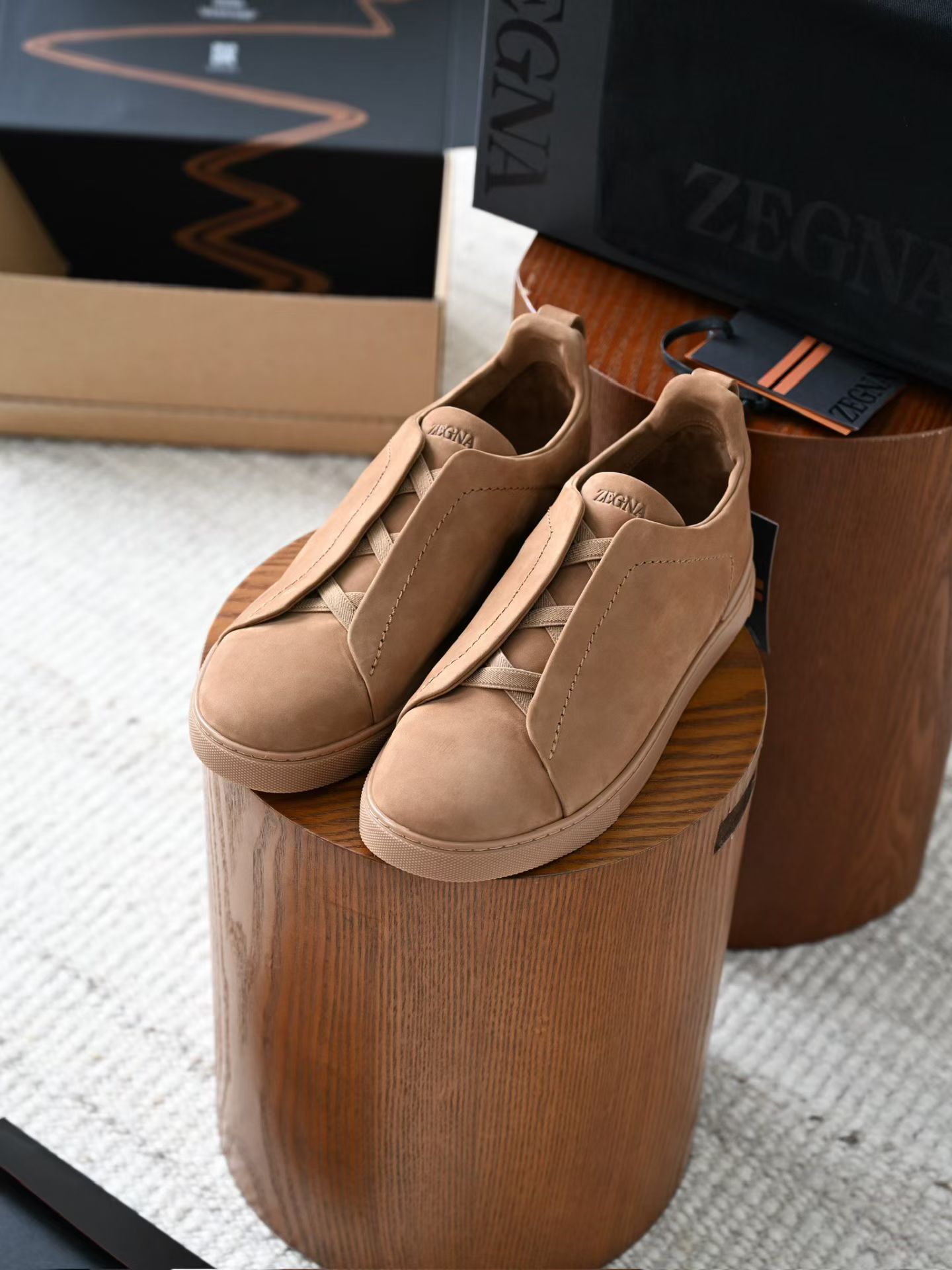 ZE2441-5 杰尼亚 Zegna Triple -(Suede) Laceless Sneakers -C0-LHNBC-S7964Z