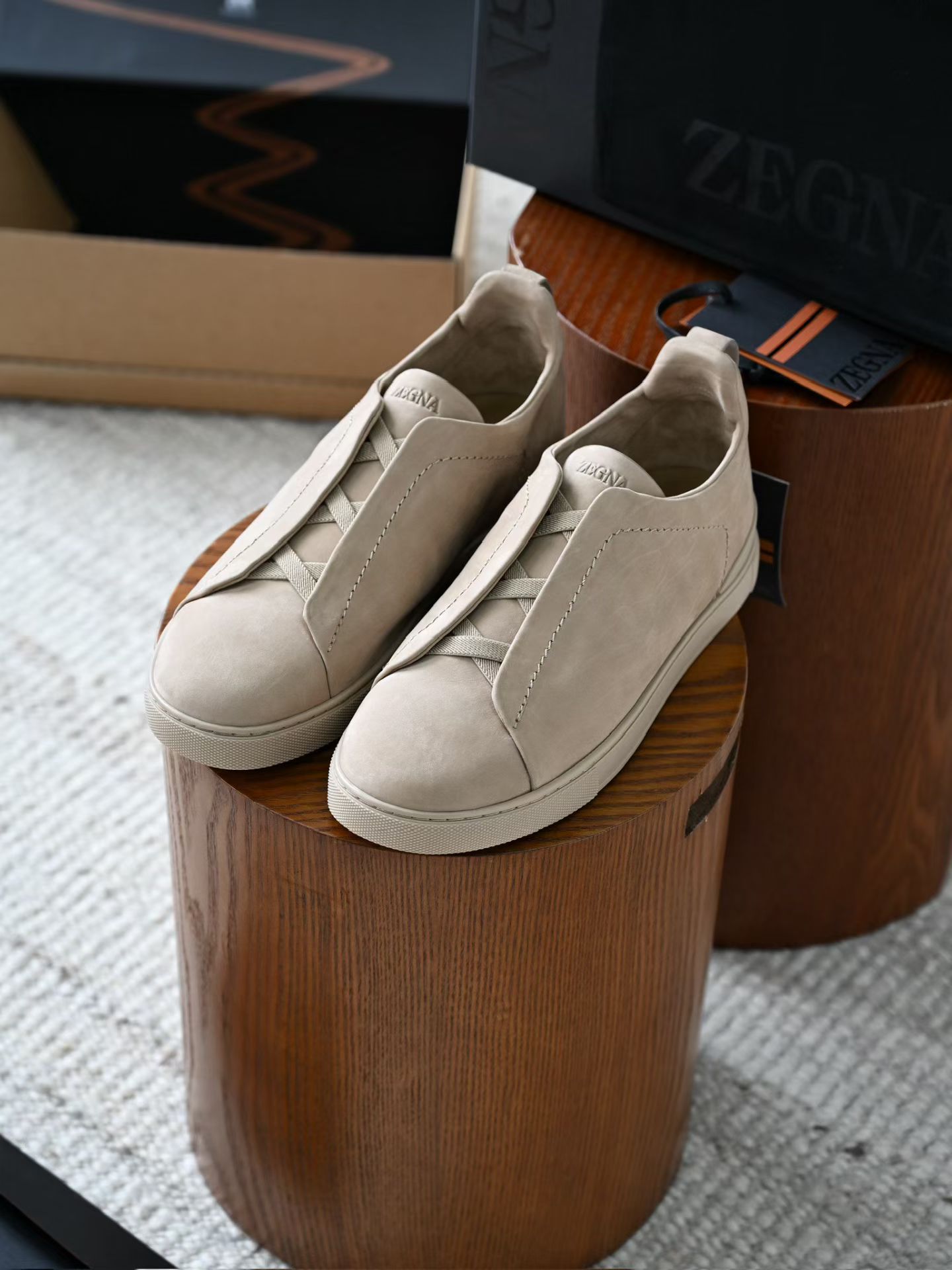 ZE2441-5 杰尼亚 Zegna Triple -(Suede) Laceless Sneakers -C0-LHNBC-S7964Z