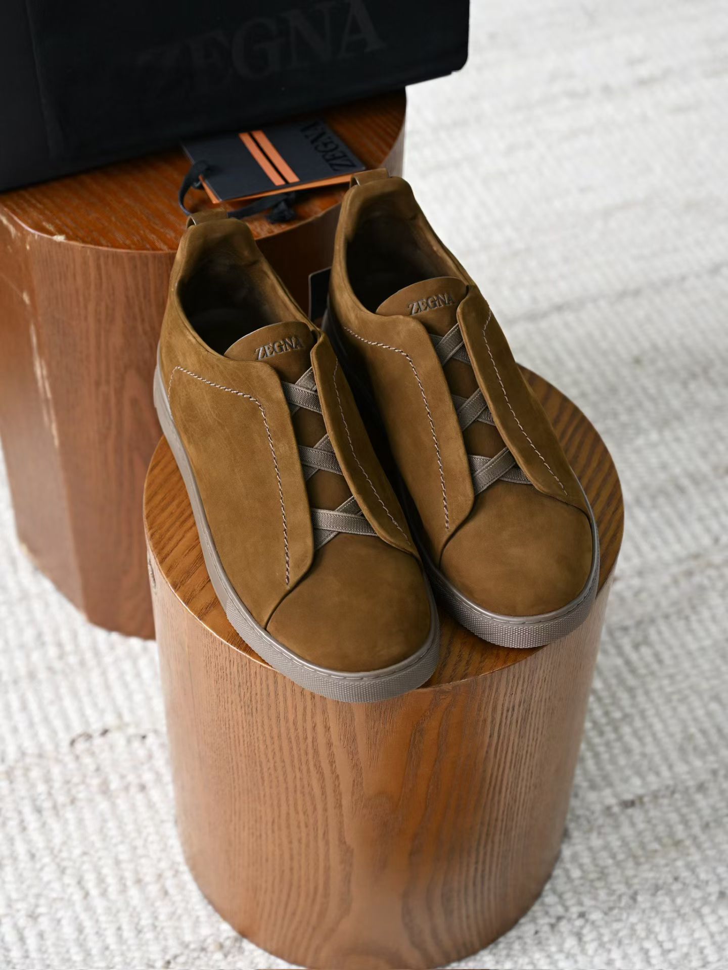 ZE2441-5 杰尼亚 Zegna Triple -(Suede) Laceless Sneakers -C0-LHNBC-S7964Z