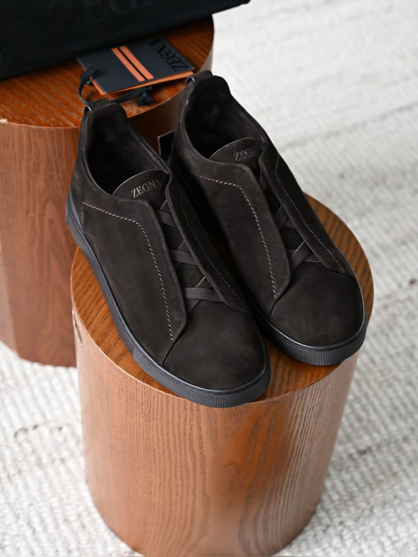 ZE2441-5 杰尼亚 Zegna Triple -(Suede) Laceless Sneakers -C0-LHNBC-S7964Z