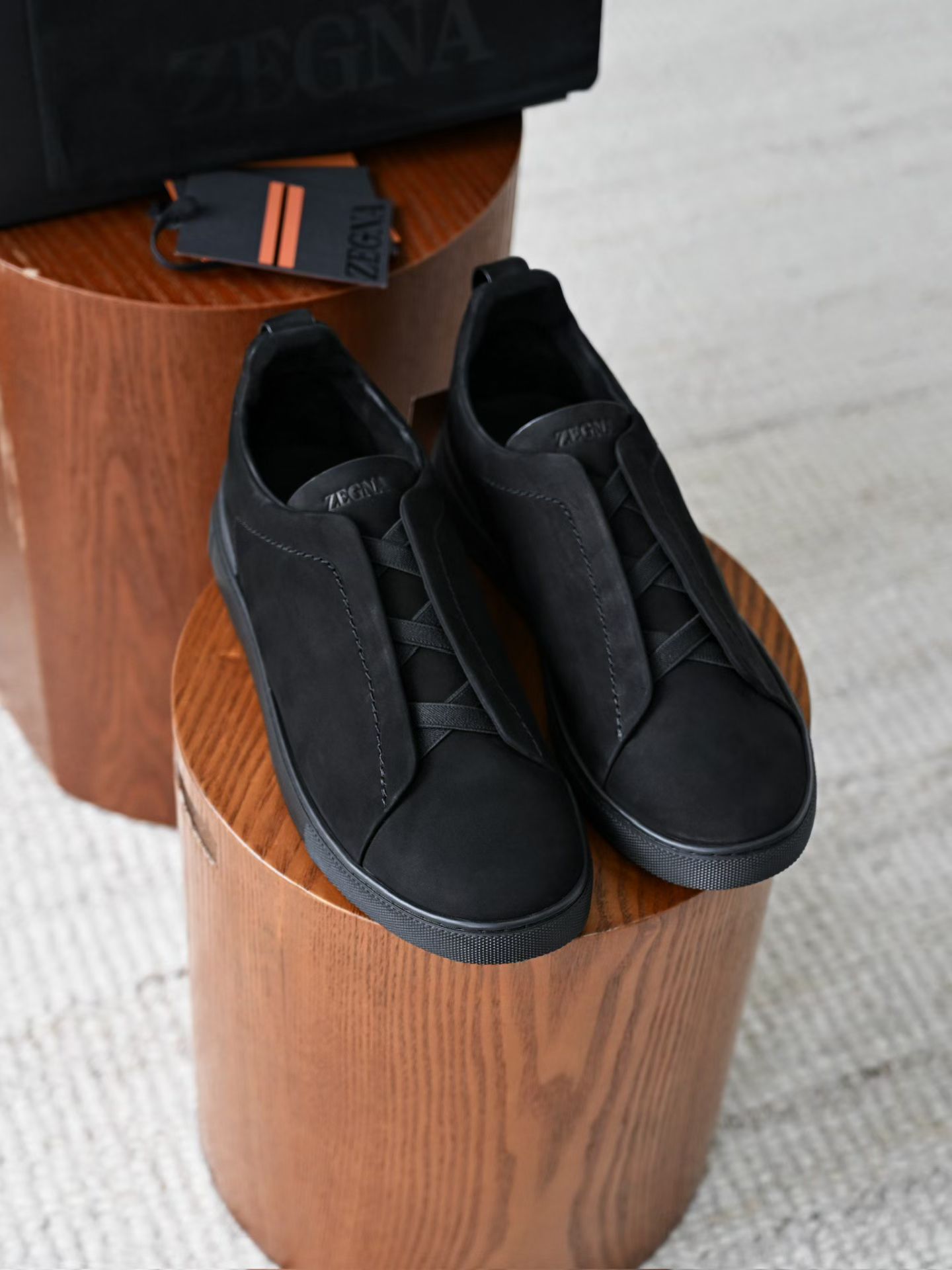 ZE2441-5 杰尼亚 Zegna Triple -(Suede) Laceless Sneakers -C0-LHNBC-S7964Z