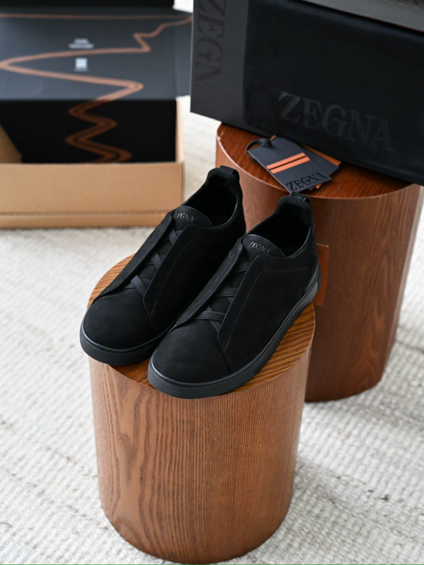 ZE2441-5 杰尼亚 Zegna Triple -(Suede) Laceless Sneakers -C0-LHNBC-S7964Z