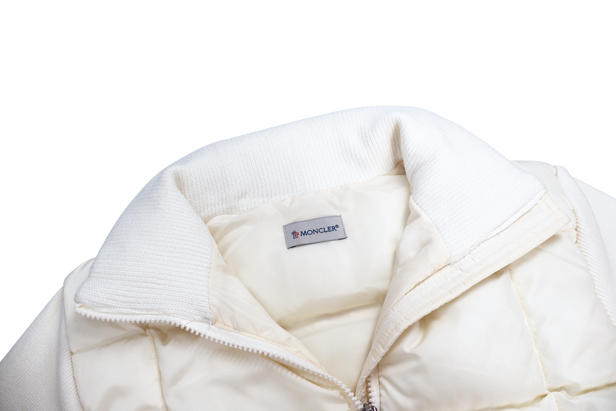 Moncler 蒙口 Padded Corduroy系列 针织拼袖拉链立领羽绒服 夹克 长袖 外套 女款 保暖 白色 黑色 C5