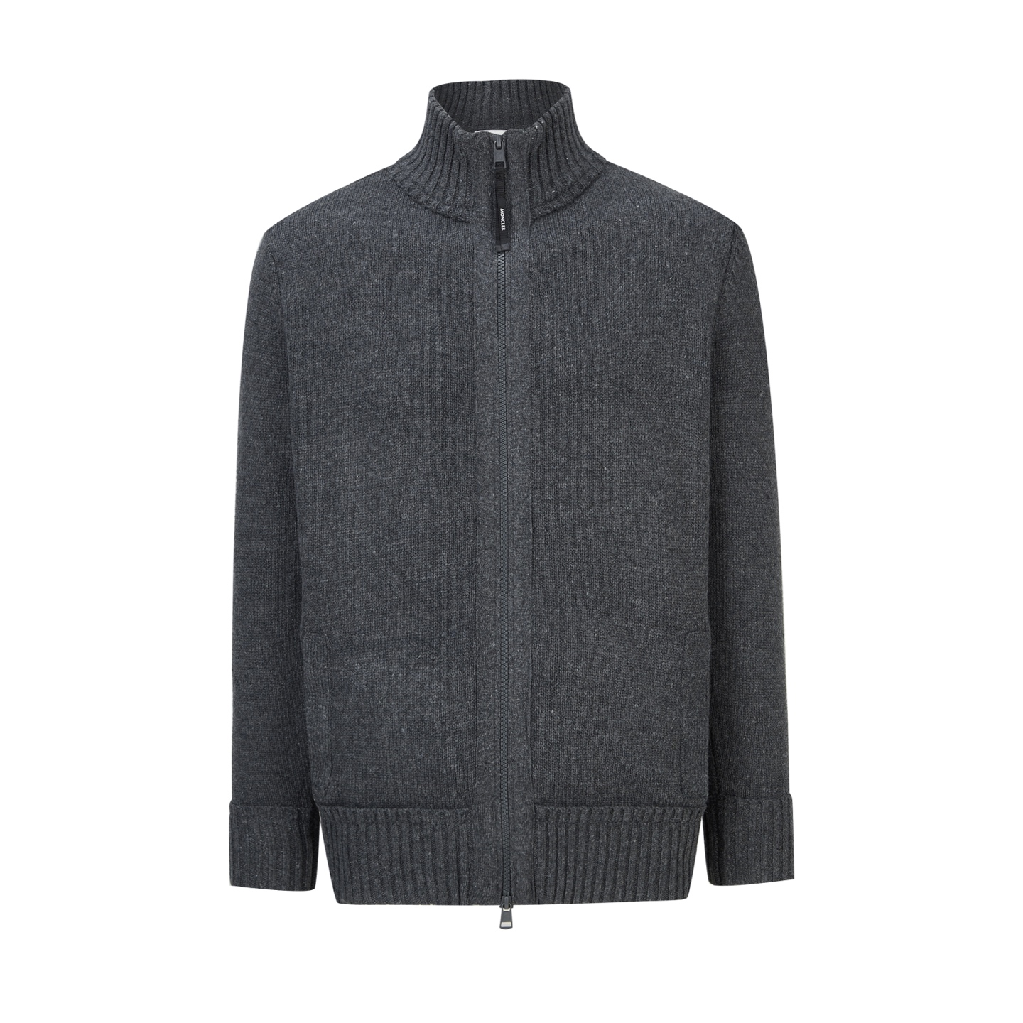 Moncler 蒙口 徽标拉链立领针织开衫 毛衣 针织衫 秋冬 外套 灰色 B5