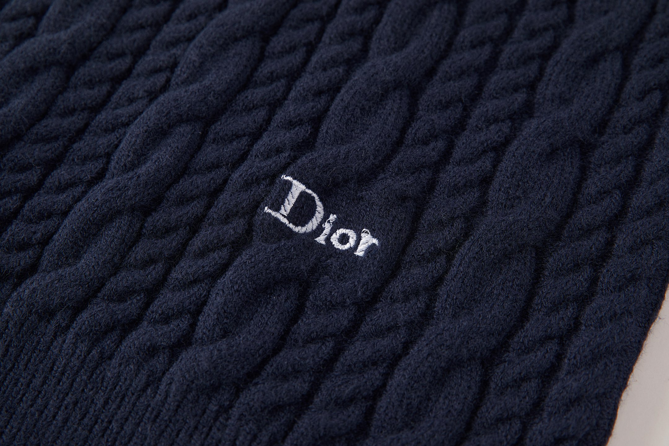 DIOR 迪奥 刺绣绞花针织毛衣 针织衫 套头 秋冬 外套 长袖 藏蓝色 B0 