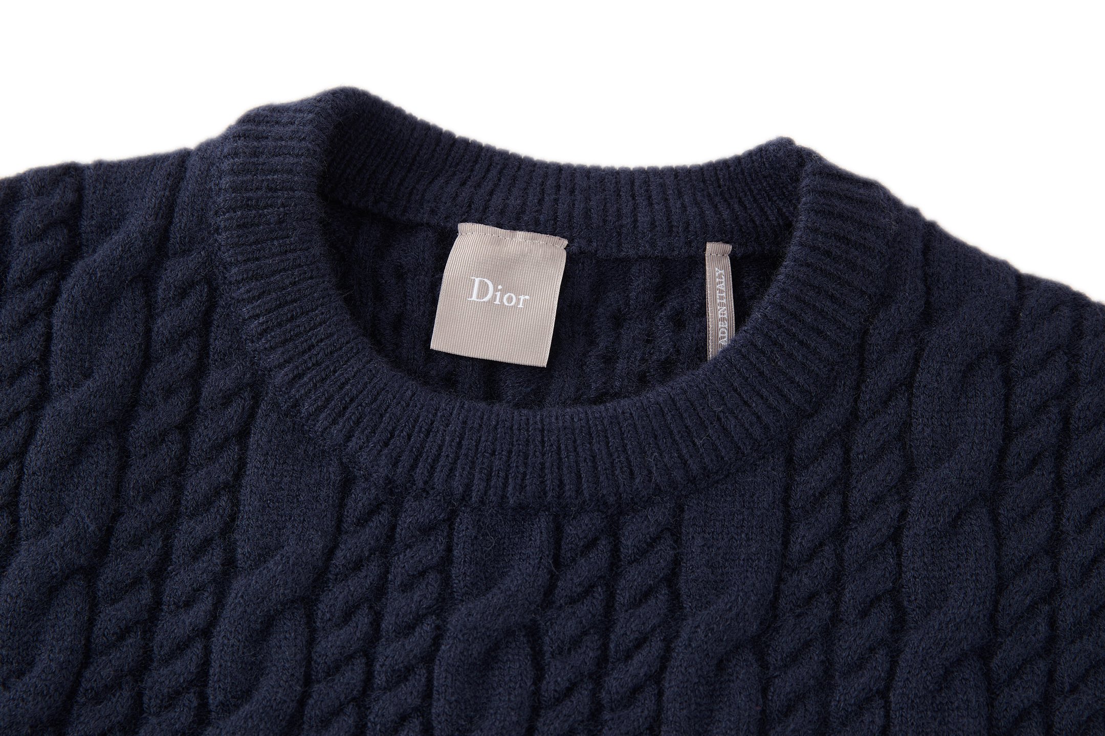 DIOR 迪奥 刺绣绞花针织毛衣 针织衫 套头 秋冬 外套 长袖 藏蓝色 B0 