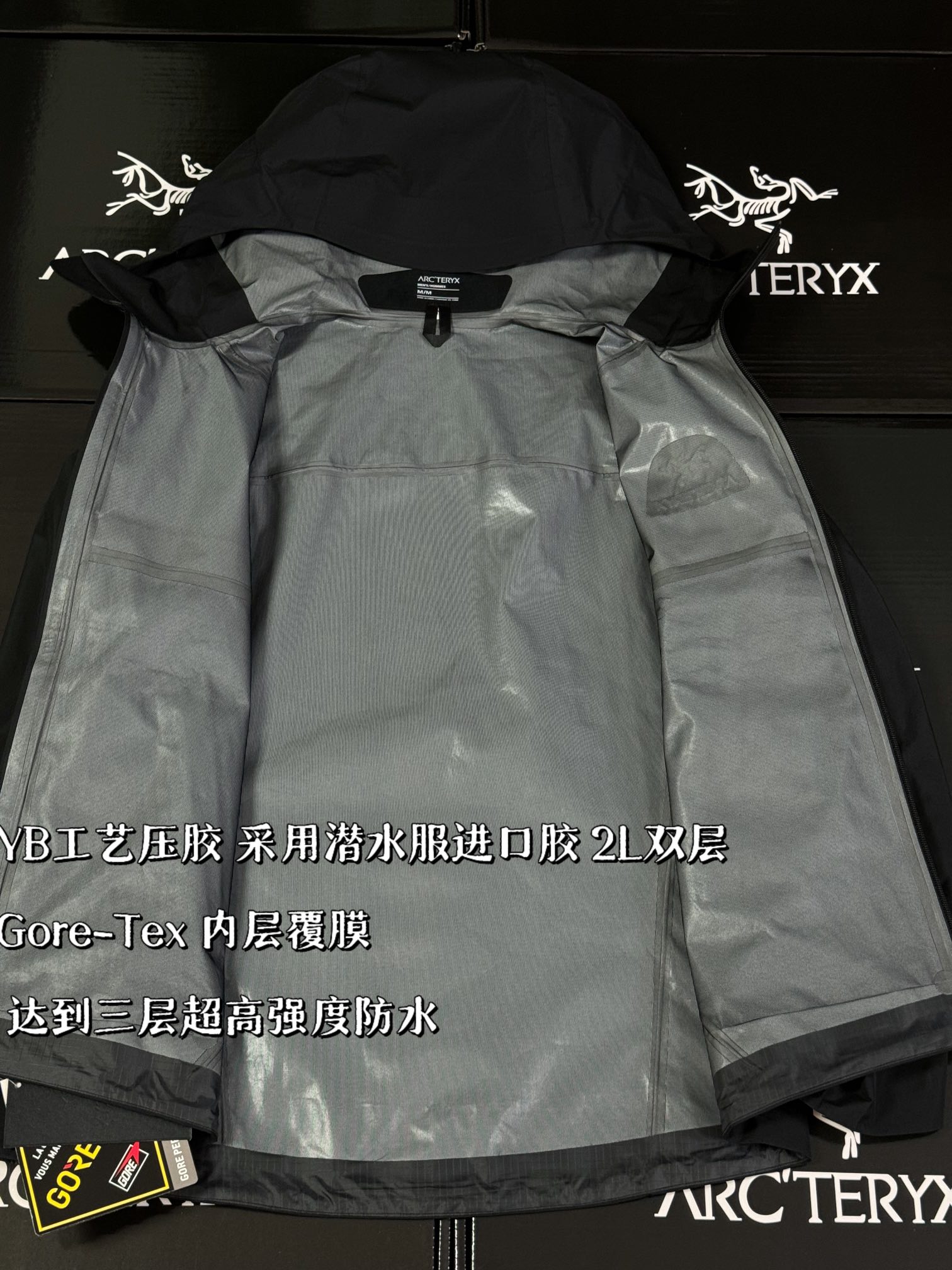 G03 台州 Arcteryx 始祖鸟 BETA LT 硬壳 连帽 冲锋衣 长袖 男款 黑色B0-26844