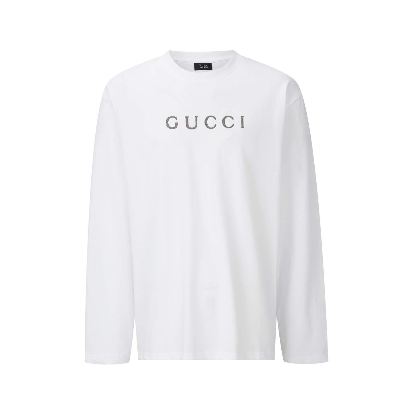 GUCCI 古驰 字母烫标圆领T恤 打底衫 长袖 白色 黑色 A2