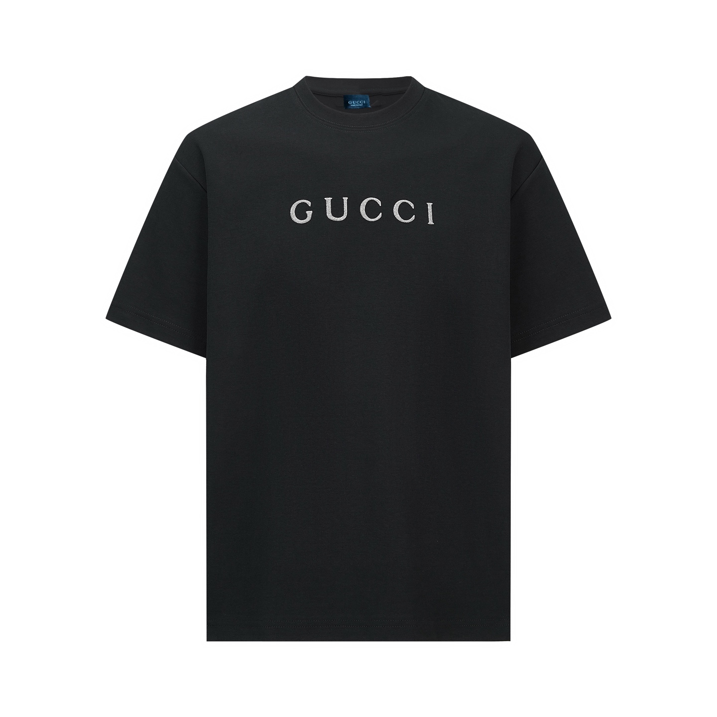 GUCCI 古驰 字母烫标圆领短袖 T恤 夏款 黑色 A0 