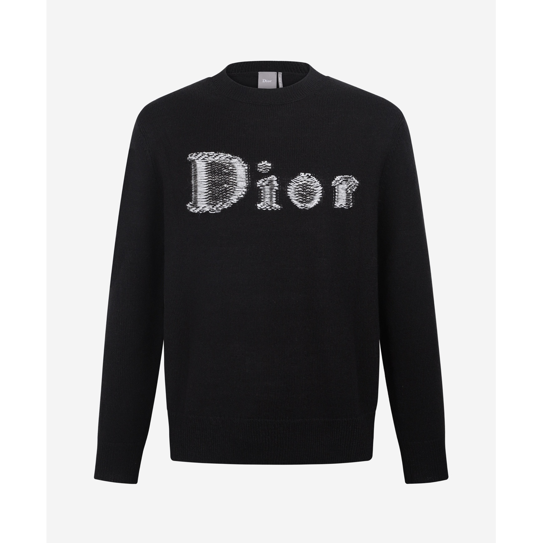 DIOR 迪奥 羊毛字母提花logo圆领针织毛衣 针织衫 外套 秋冬 长袖 黑色 B0