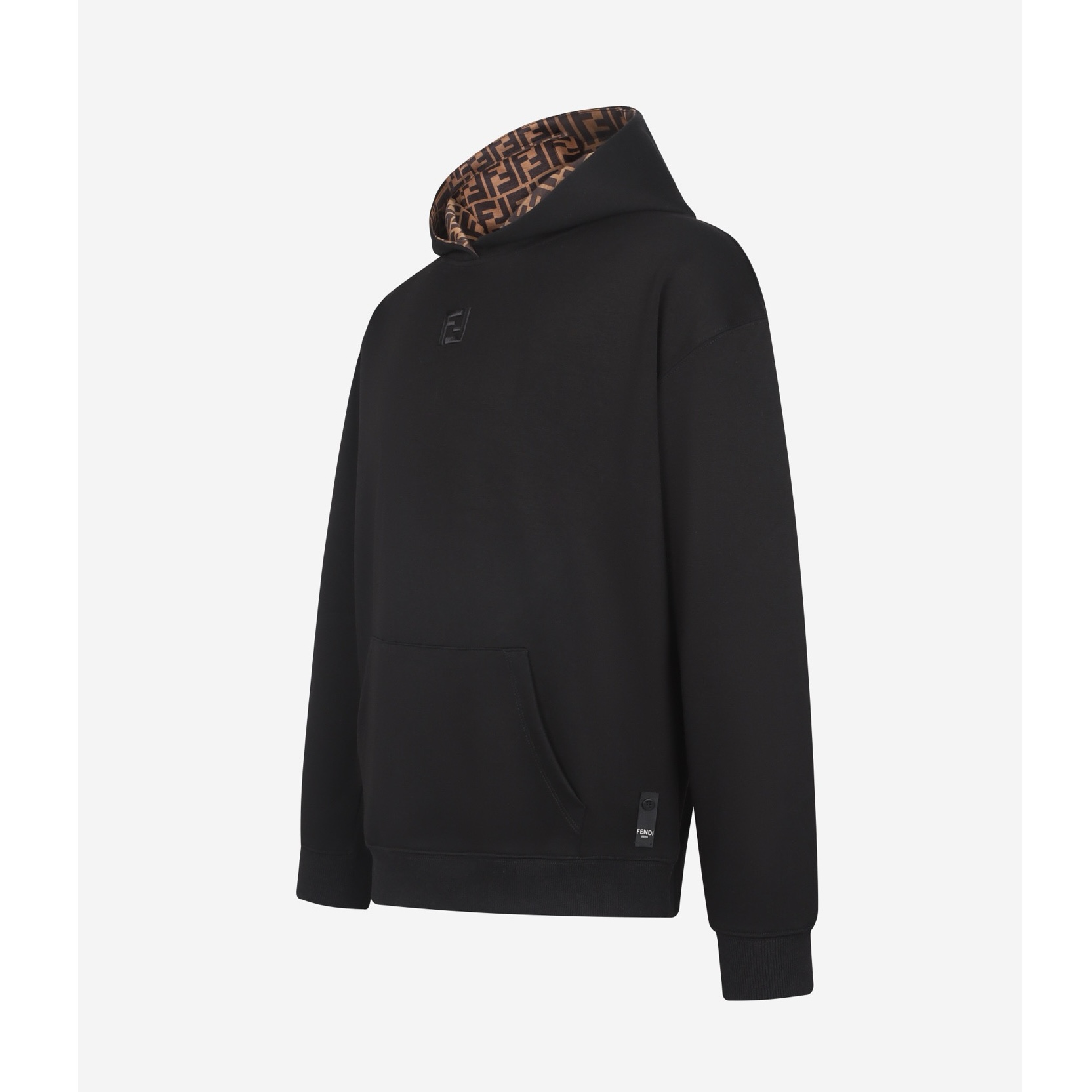 FENDI 芬迪 FF刺绣连帽卫衣 连帽衫 外套 长袖 秋冬 黑色 B0