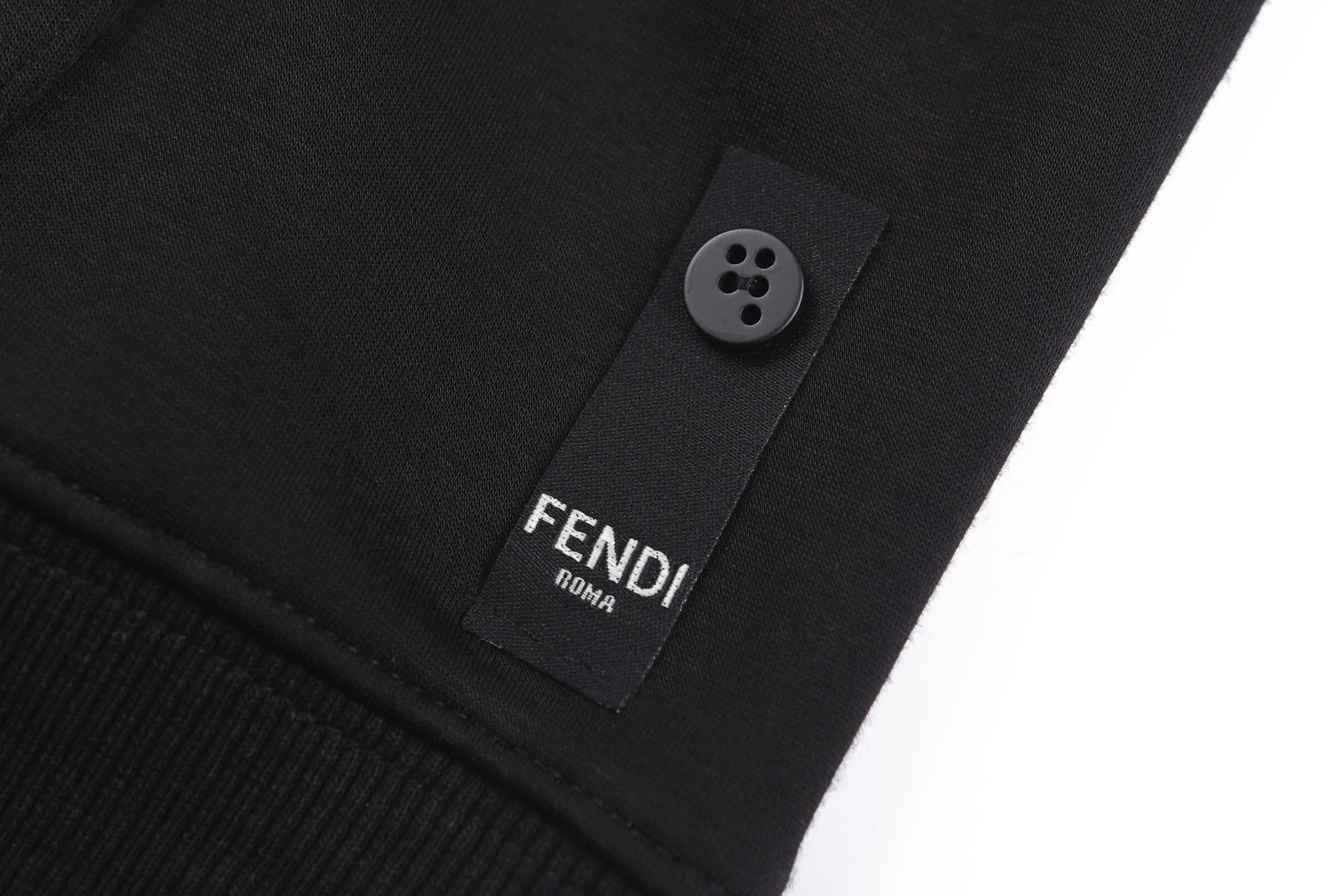FENDI 芬迪 FF刺绣连帽卫衣 连帽衫 外套 长袖 秋冬 黑色 B0