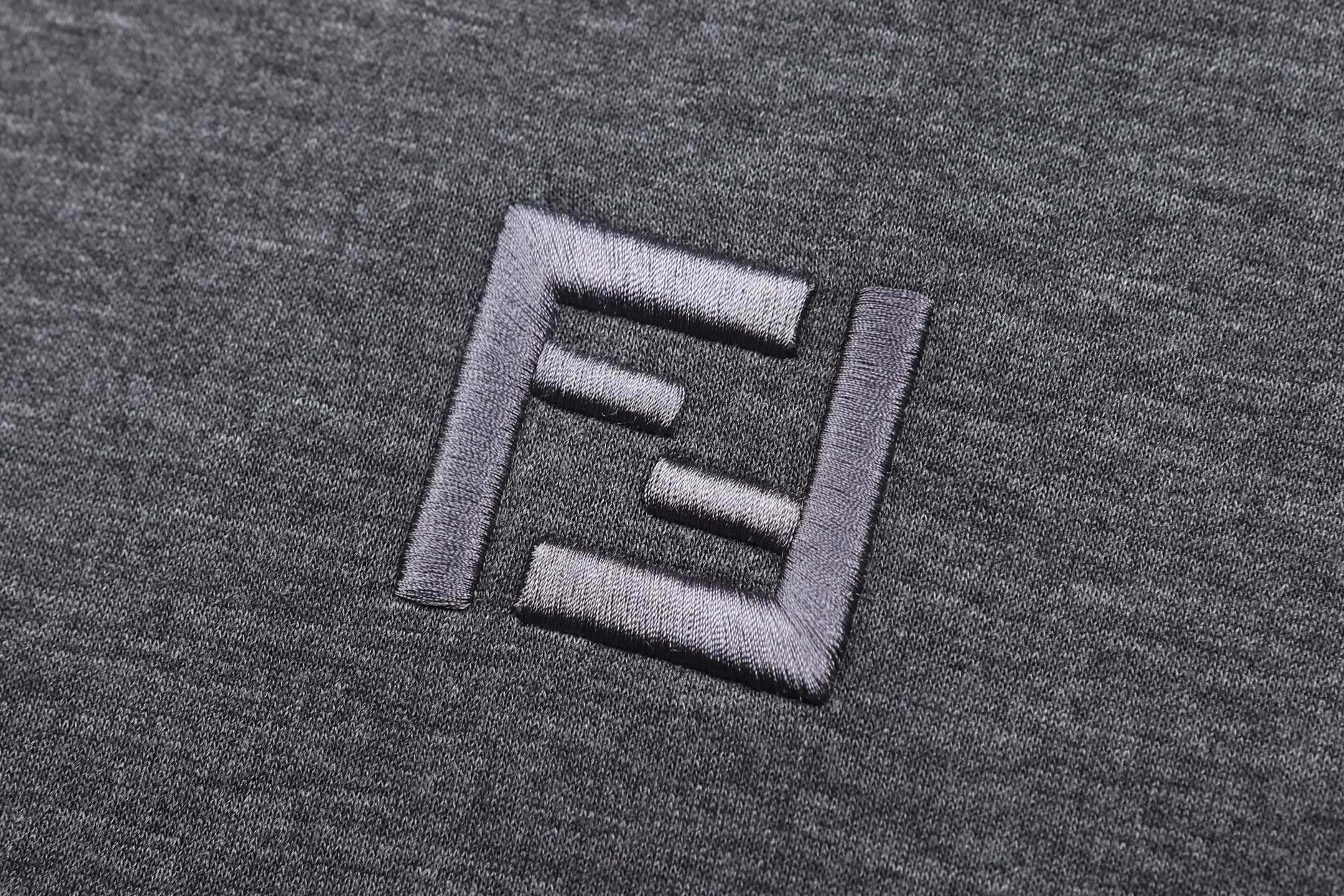 FENDI 芬迪 FF刺绣连帽卫衣 连帽衫 外套 长袖 秋冬 灰色 B0