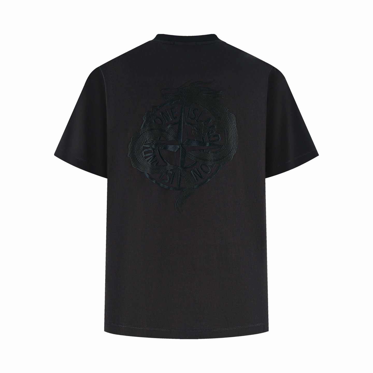 STONE ISLAND 石头岛 龙年徽章印花圆领短袖 T恤 夏款 黑色 A0 