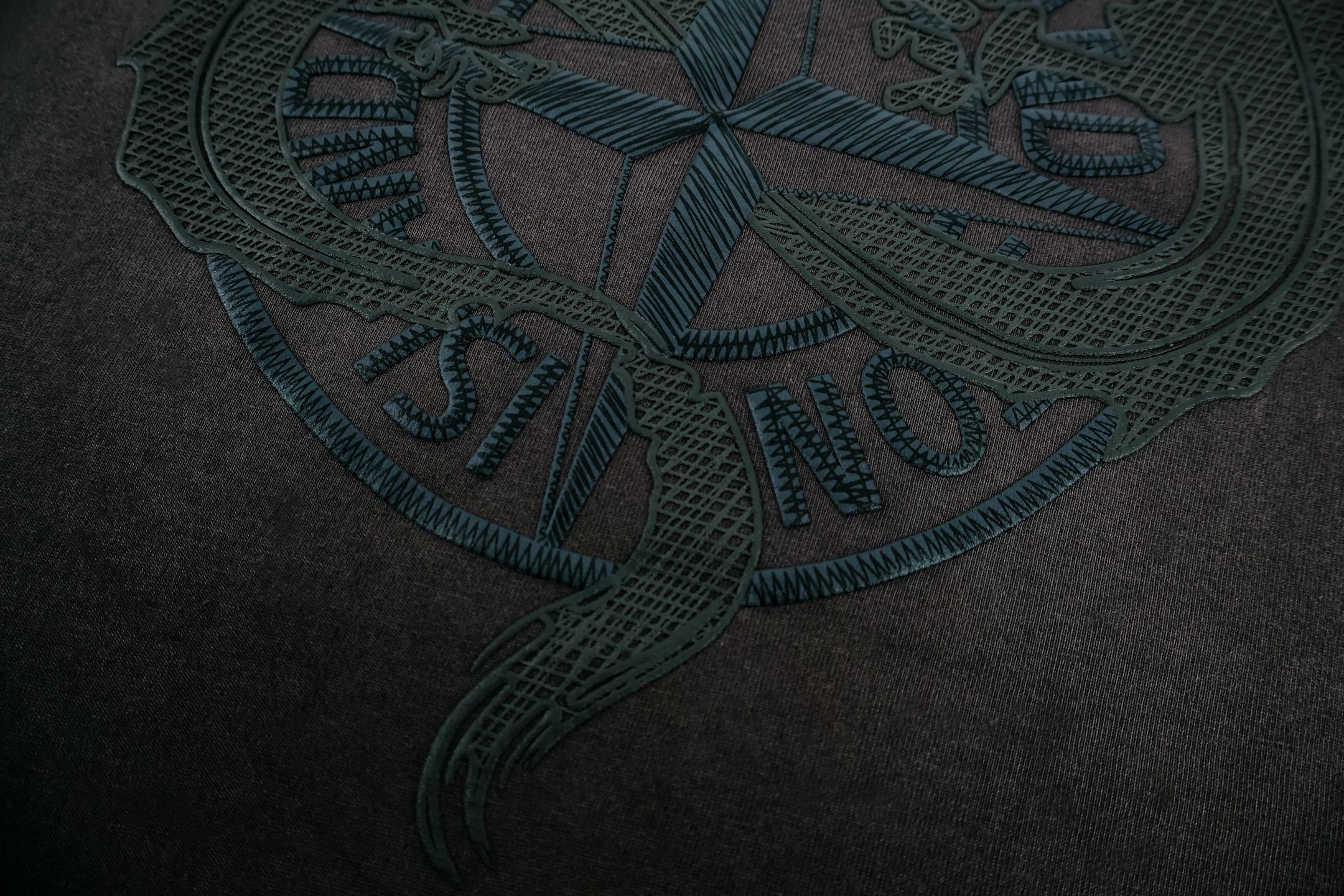 STONE ISLAND 石头岛 龙年徽章印花圆领短袖 T恤 夏款 黑色 A0 