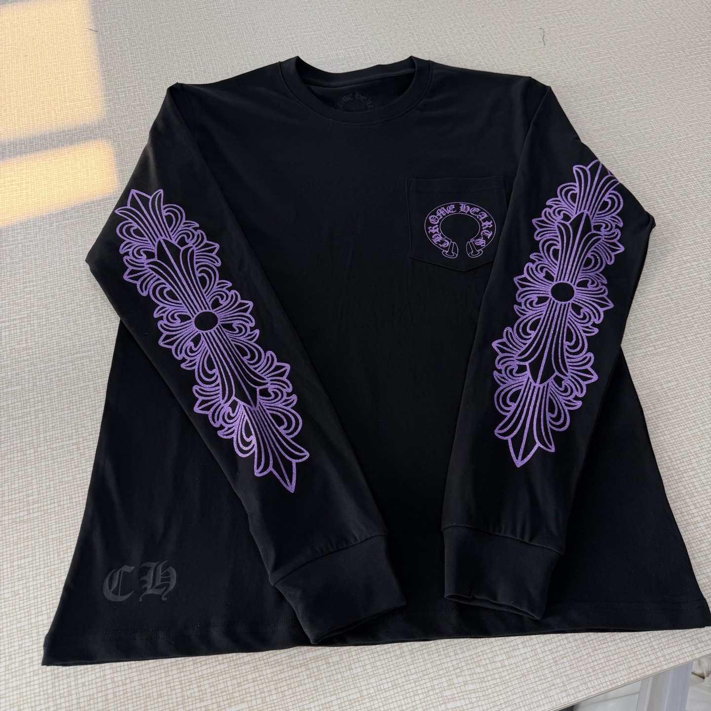 Chrome Hearts CH 克罗心 长袖 花臂 紫闪 黑色 限定 