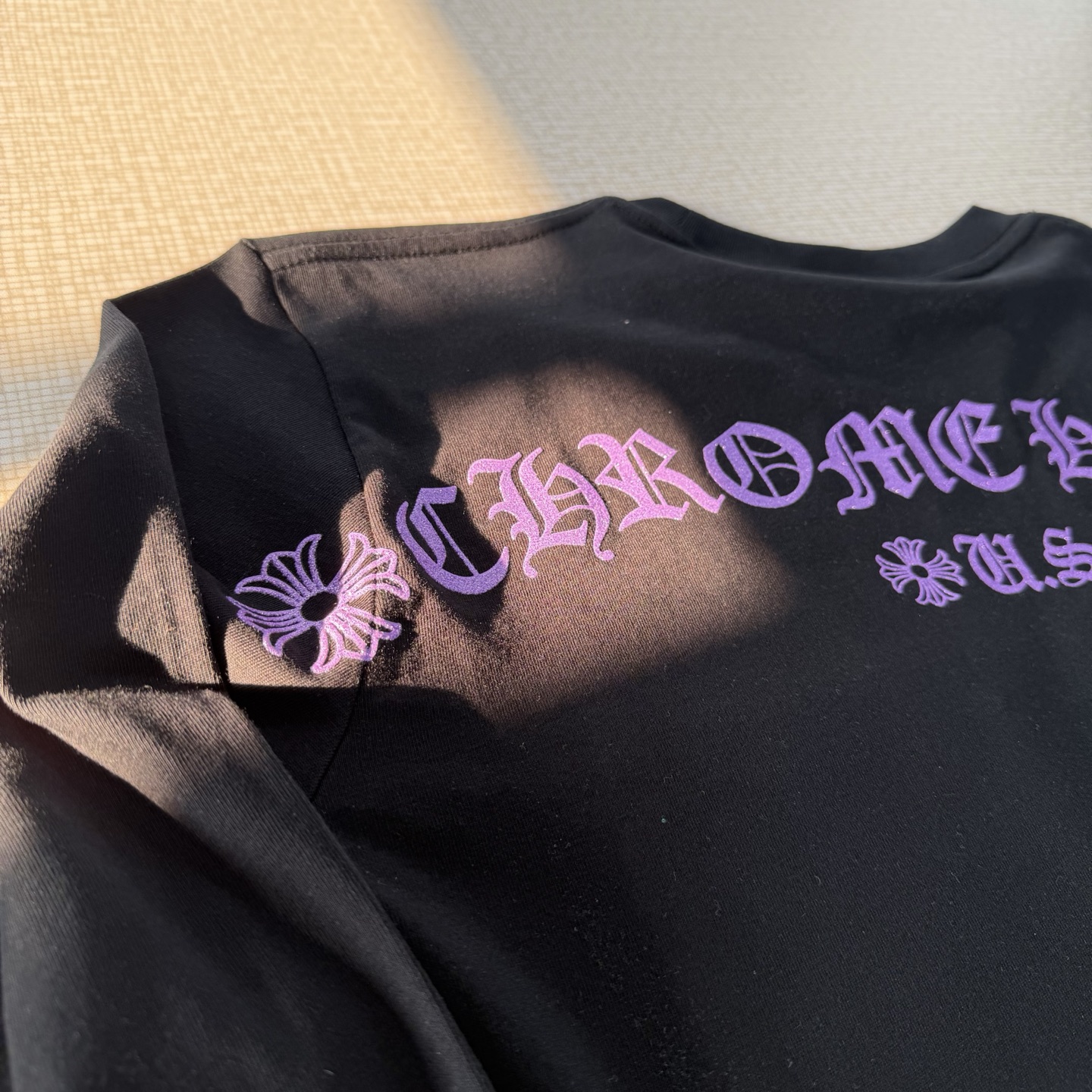 Chrome Hearts CH 克罗心 长袖 花臂 紫闪 黑色 限定 