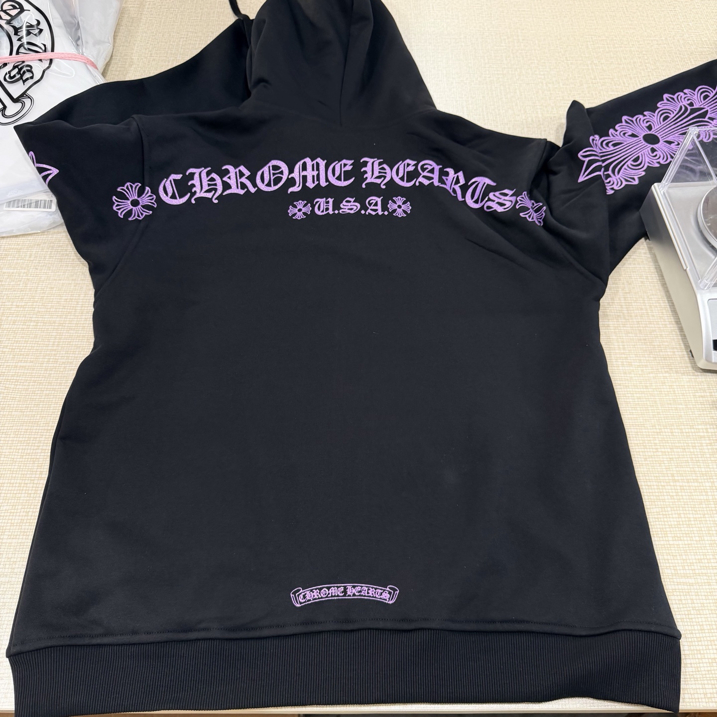 925纯银 Chrome Hearts CH克罗心 经典 印花 拉链卫衣 外套  男女同款  限定 黑色 紫闪   A5  