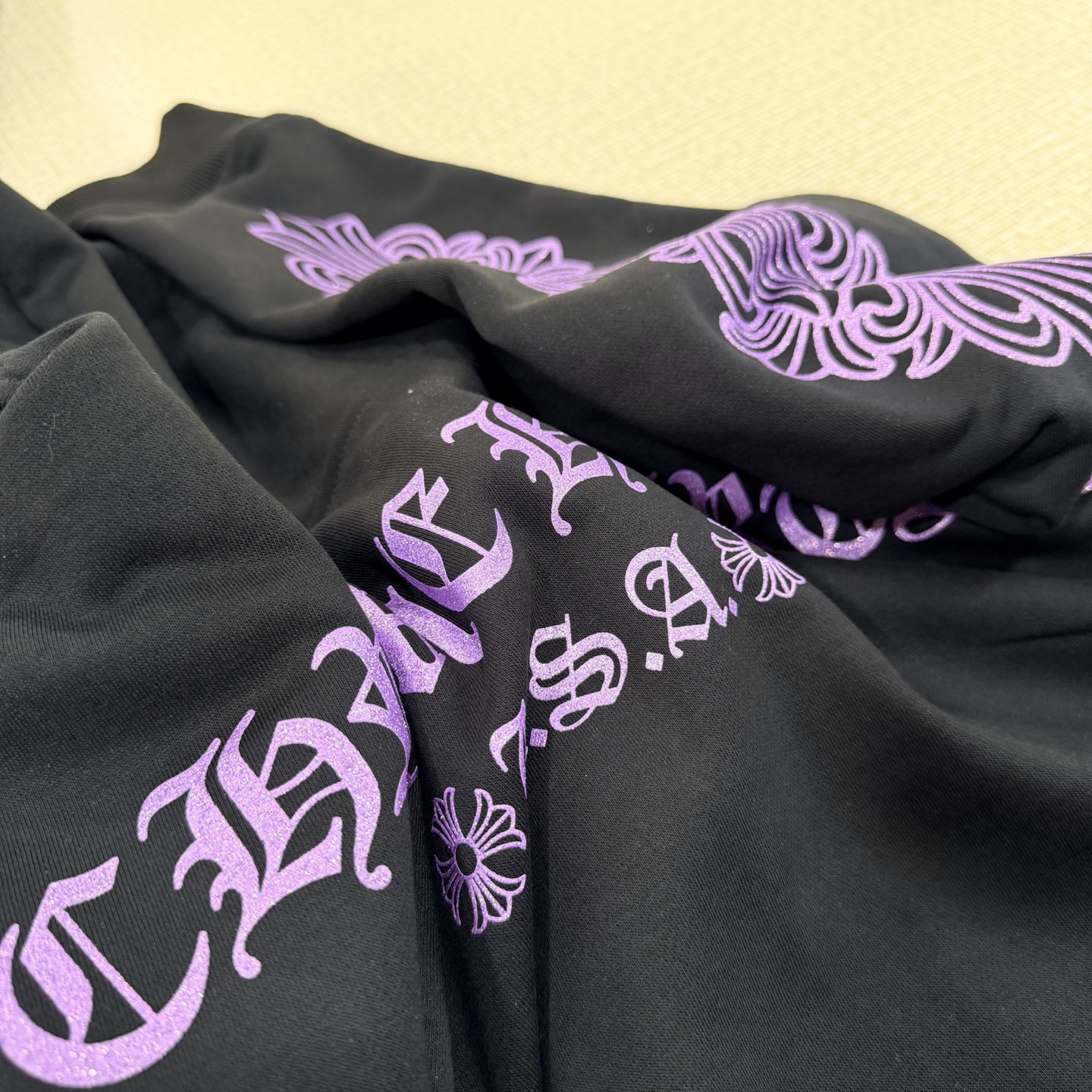 925纯银 Chrome Hearts CH克罗心 经典 印花 拉链卫衣 外套  男女同款  限定 黑色 紫闪   A5  