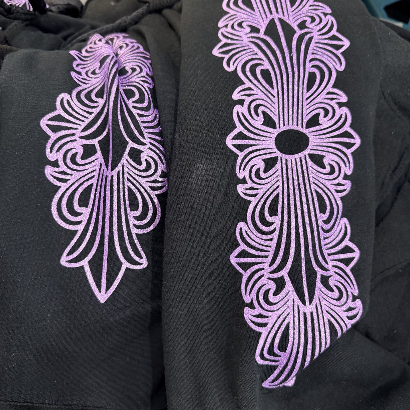 Chrome Hearts 克罗心 花臂 限定 连帽卫衣 帽衫 外套 紫色闪 黑色 A5 