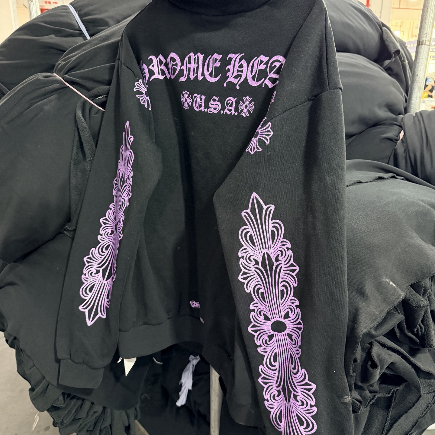 Chrome Hearts 克罗心 花臂 限定 连帽卫衣 帽衫 外套 紫色闪 黑色 A5 