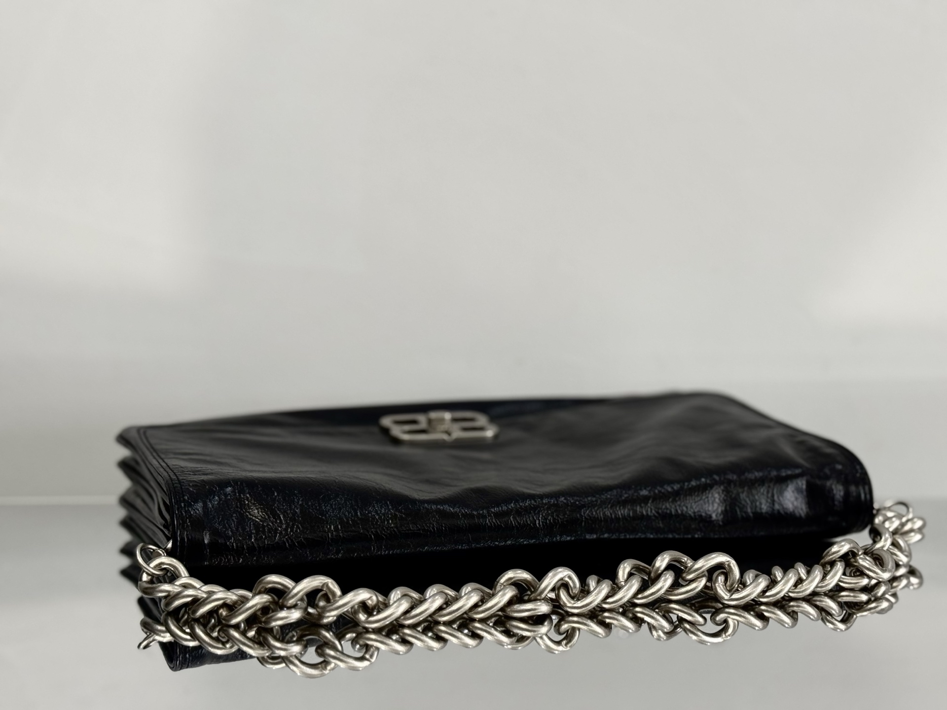 36CM/29cm  巴黎世家 单肩斜跨 Balenciag BB Soft (Crossbody/Shoulder) Cowhide – Black 7484882AAI41000