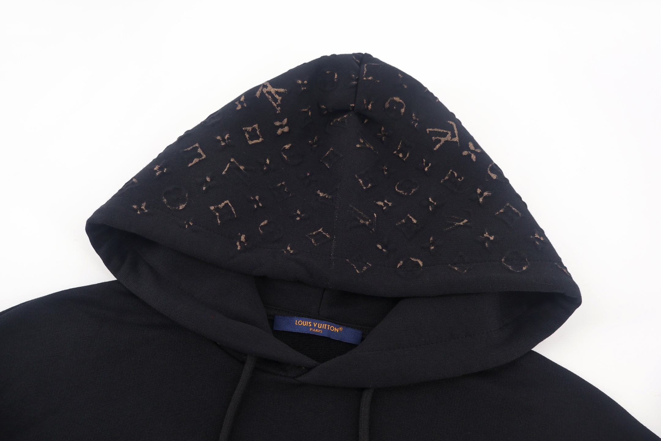LOUIS VUITTON 路易威登 油墨印花套头连帽卫衣 连帽衫 外套 夹克 秋冬 黑色 B0